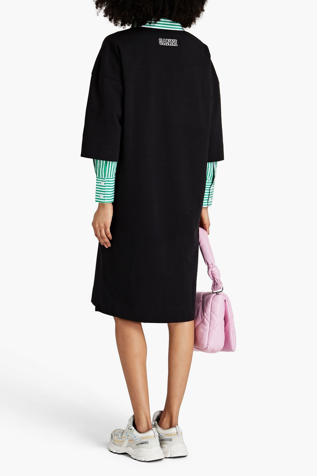 GANNI Cotton-blend jersey dress