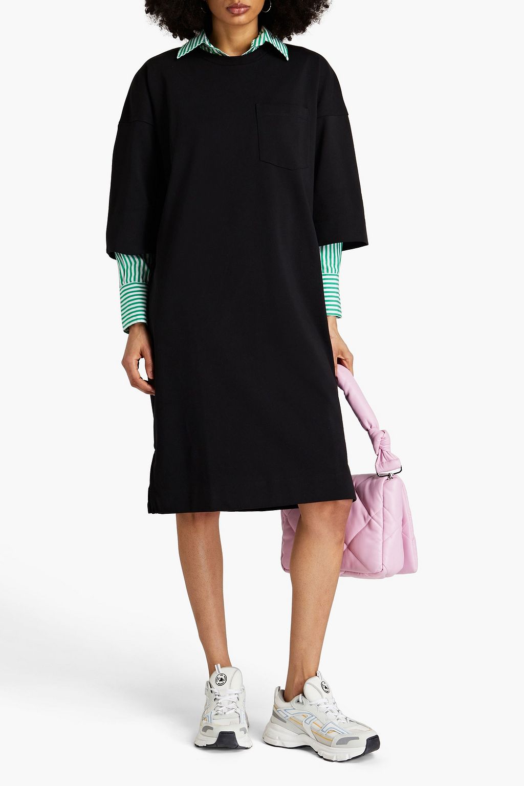 GANNI Cotton-blend jersey dress