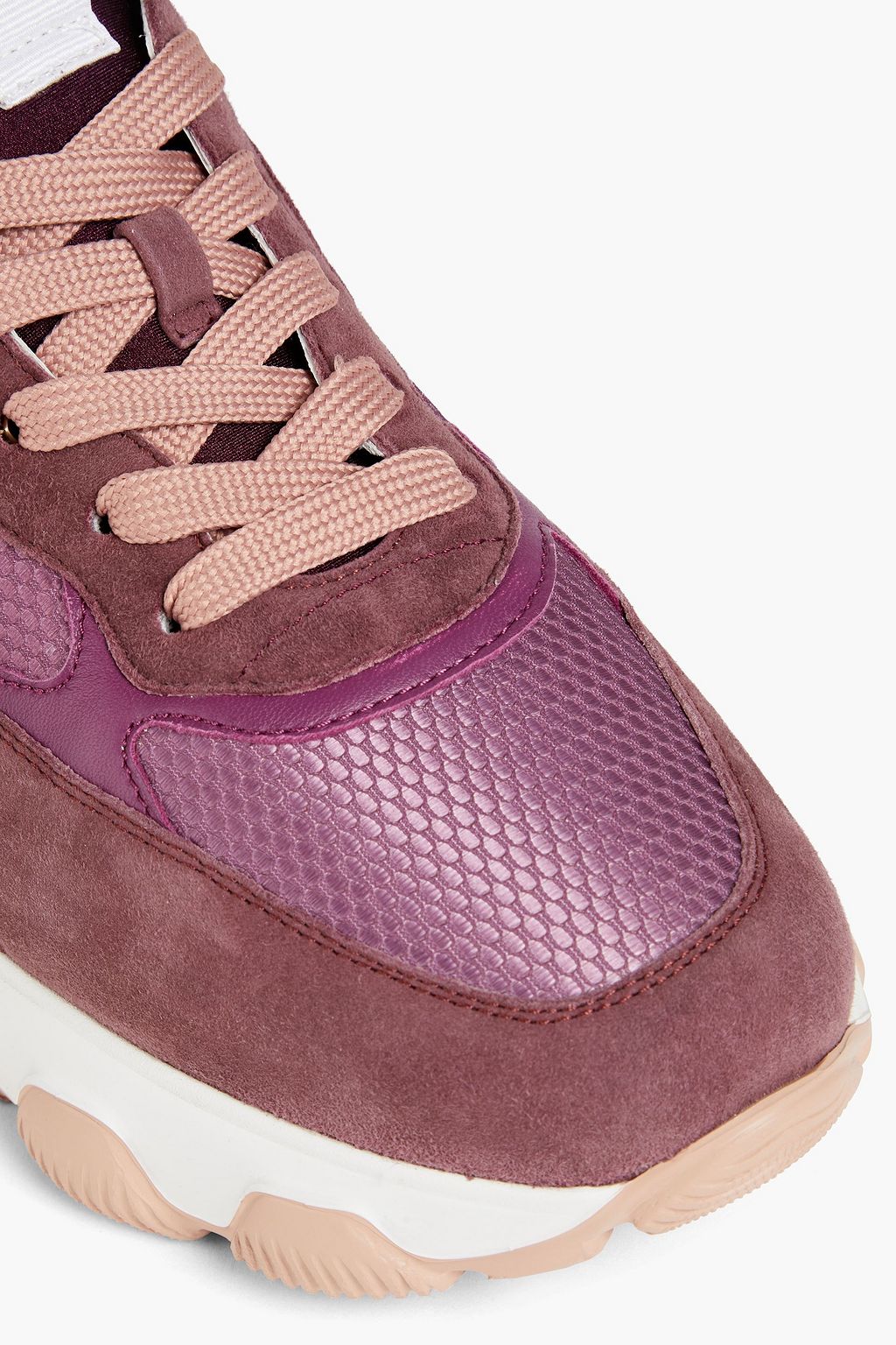 HOGAN Mesh-trimmed leather and suede sneakers