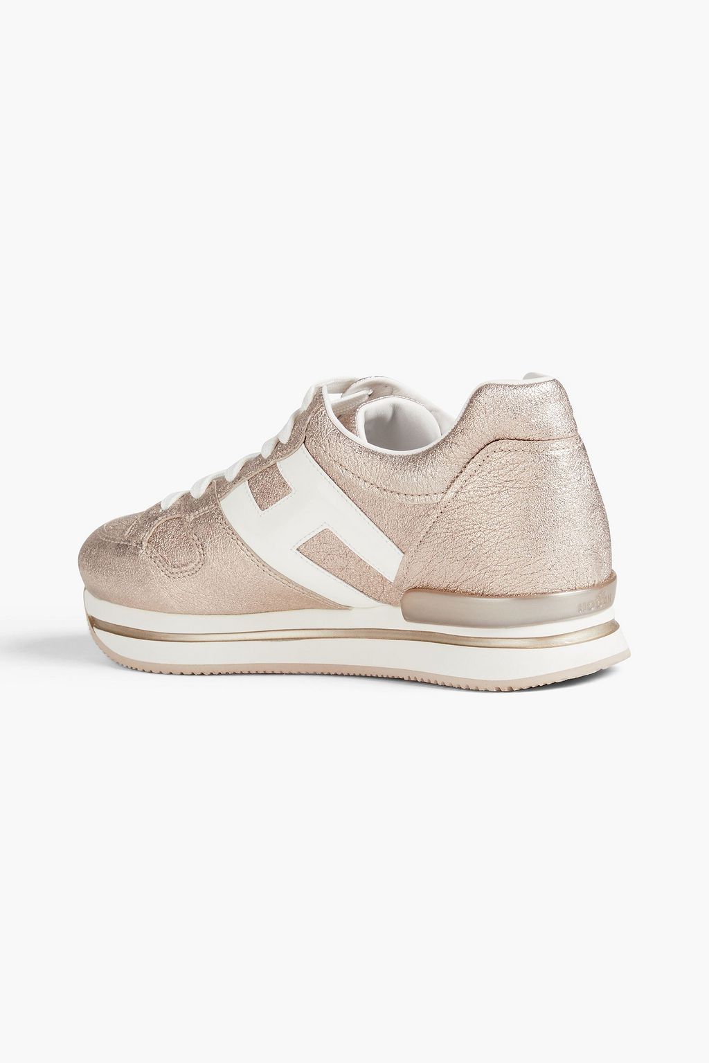 HOGAN Metallic leather sneakers