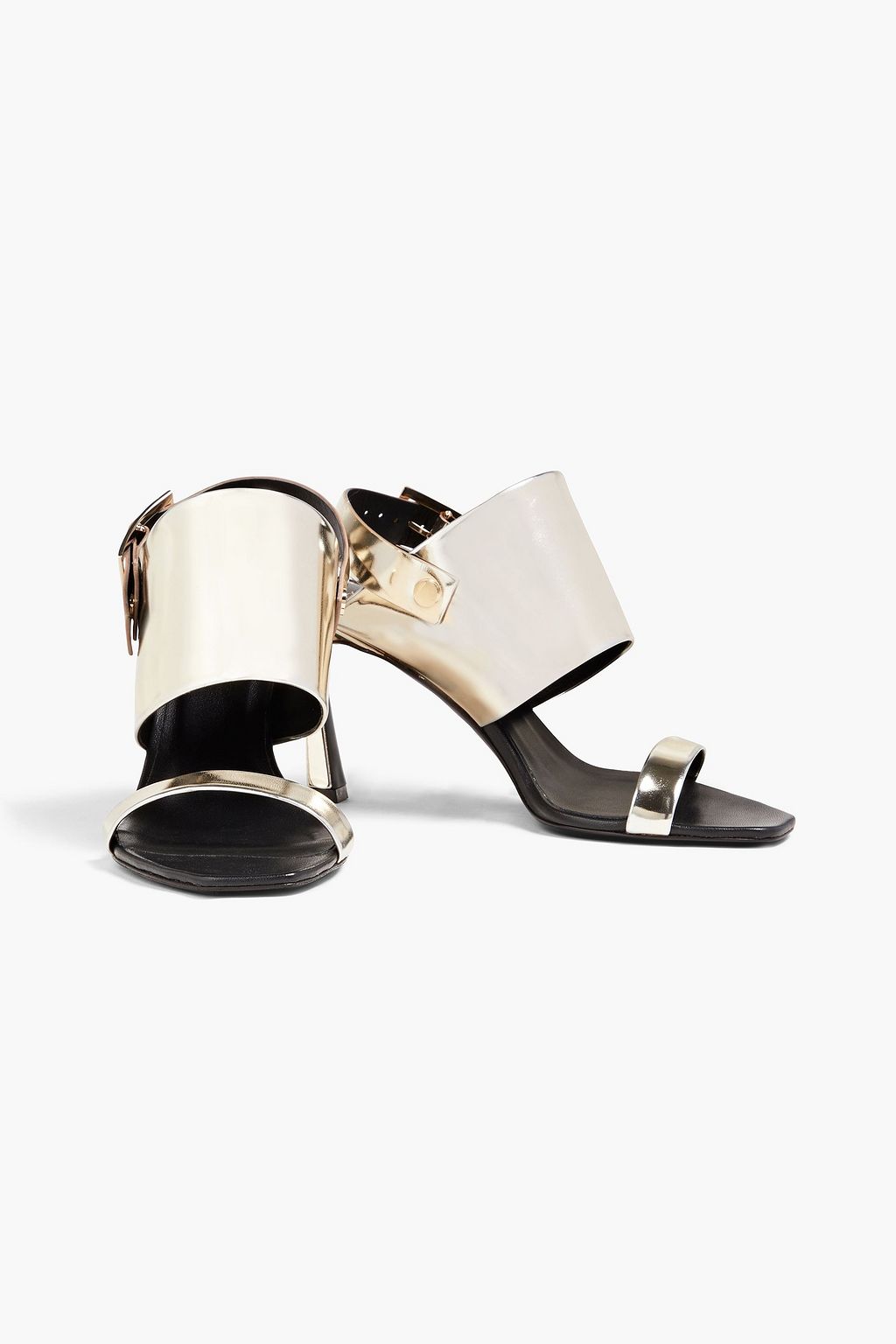 ROGER VIVIER Trompette metallic leather slingback sandals