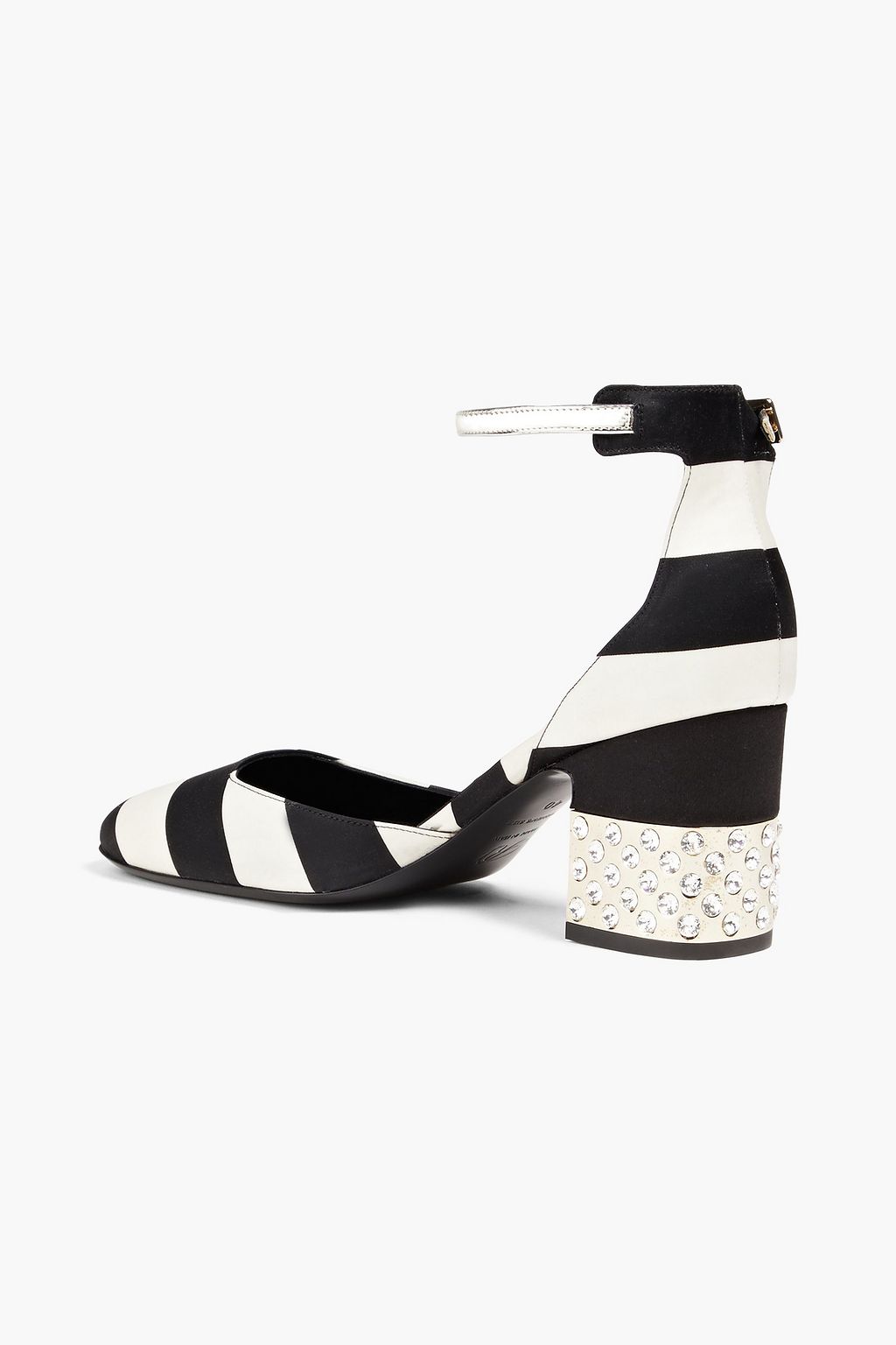 ROGER VIVIER Embellished striped satin pumps
