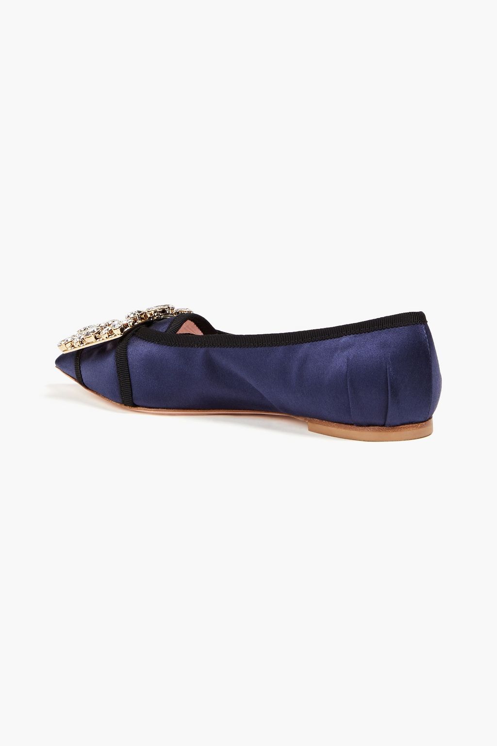 ROGER VIVIER Broche Vivier embellished satin point-toe flats