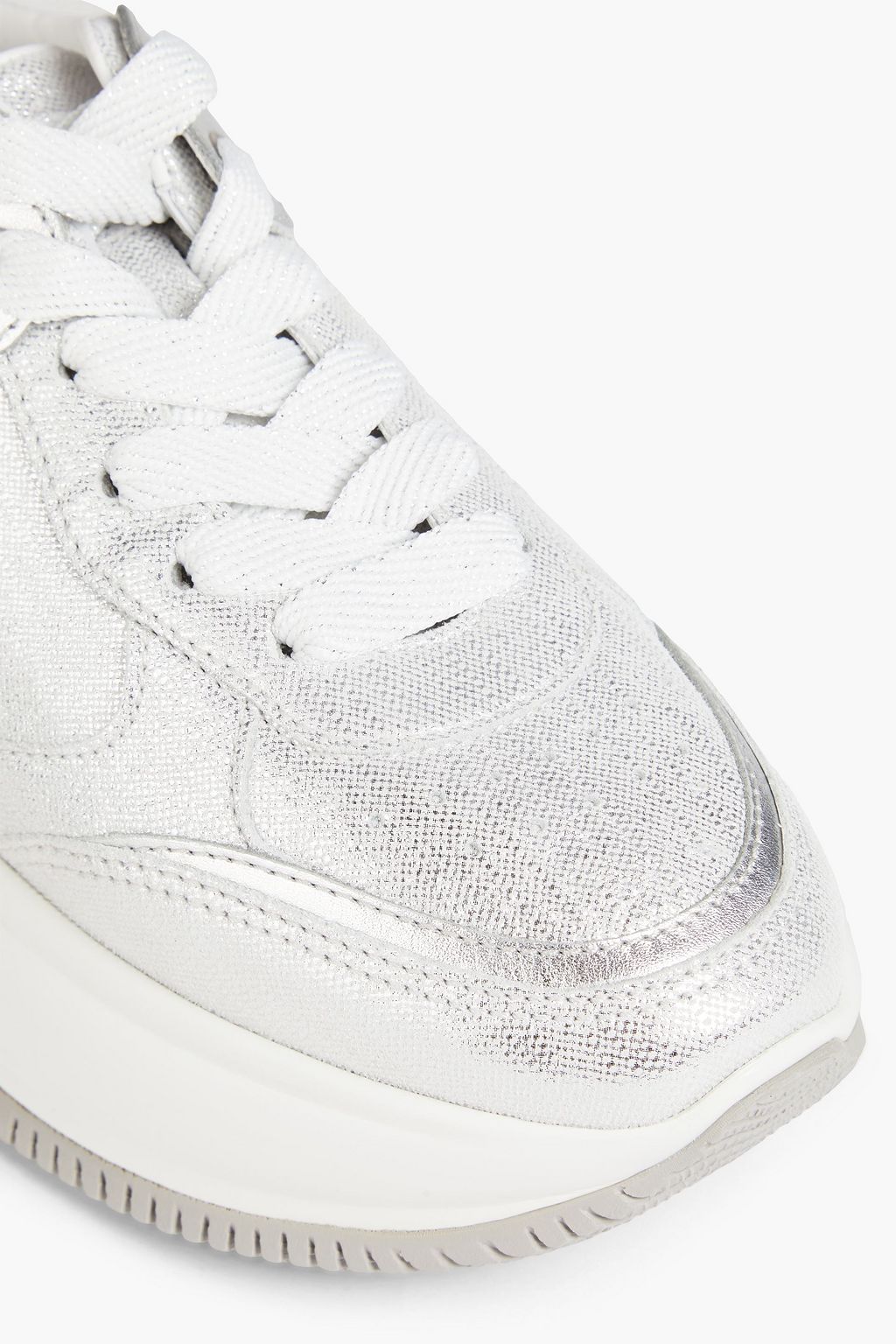 HOGAN Metallic textured-leather sneakers