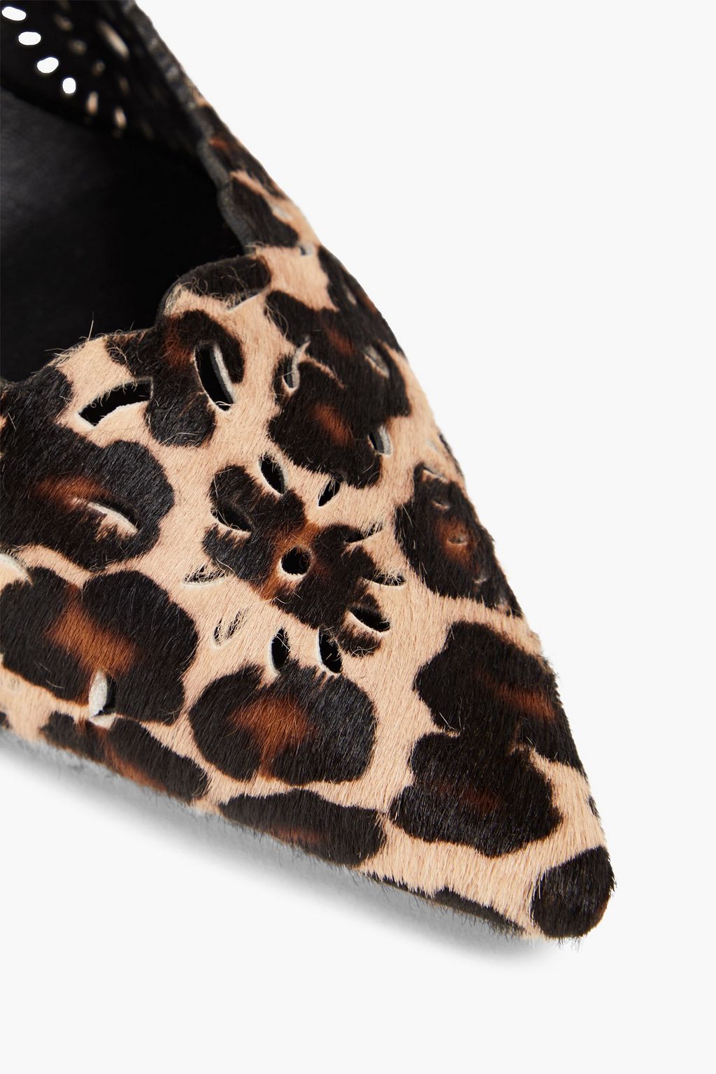 ROGER VIVIER カーフヘア パンプス スタッズ付き レオパードプリント レーザーカット