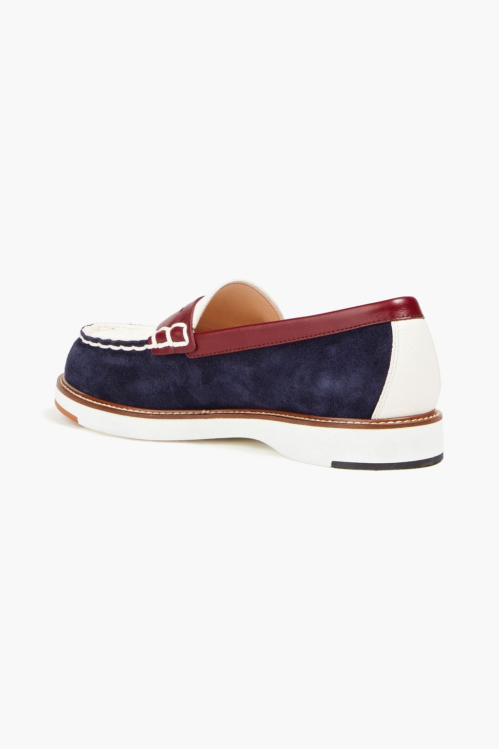 TOD'S حذاء لوفر من الجلد الحُبيبي والجلد السويدي بتصميم من عدة ألوان
