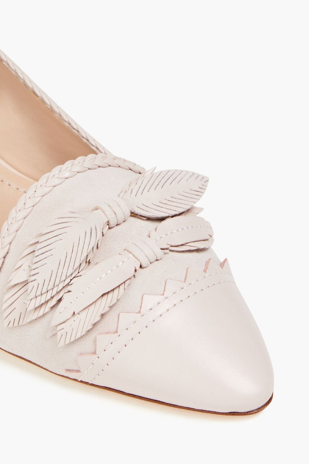 TOD'S حذاء بمب من الجلد والجلد السويدي بتصاميم مخيطة
