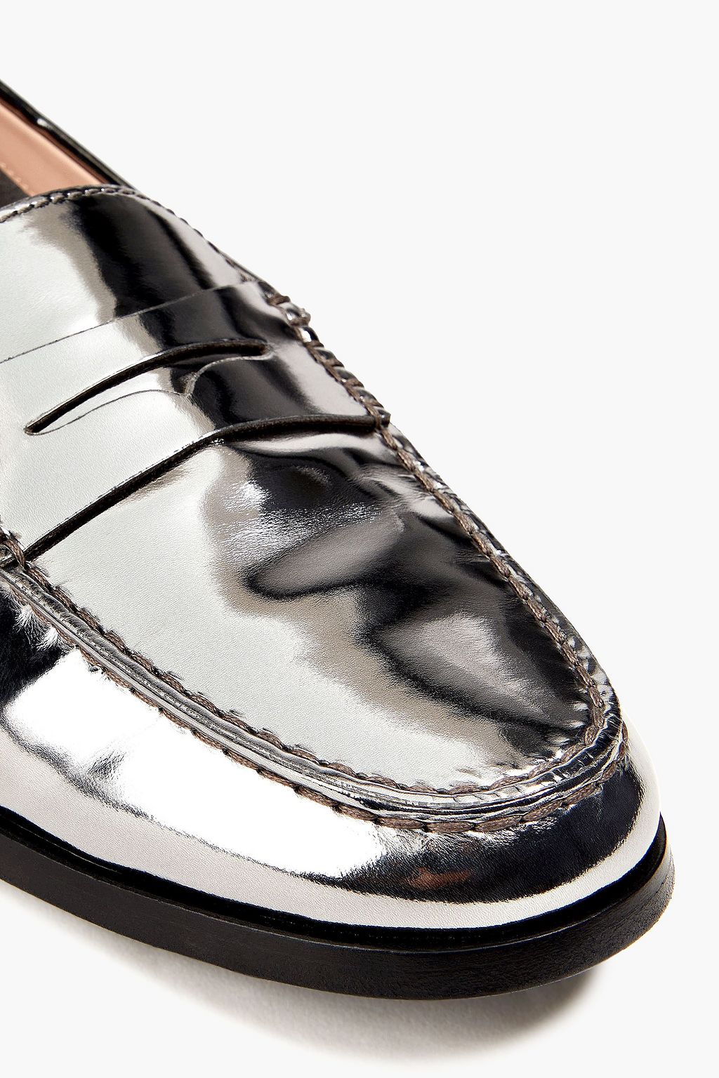 TOD'S Mirrored-leather loafers