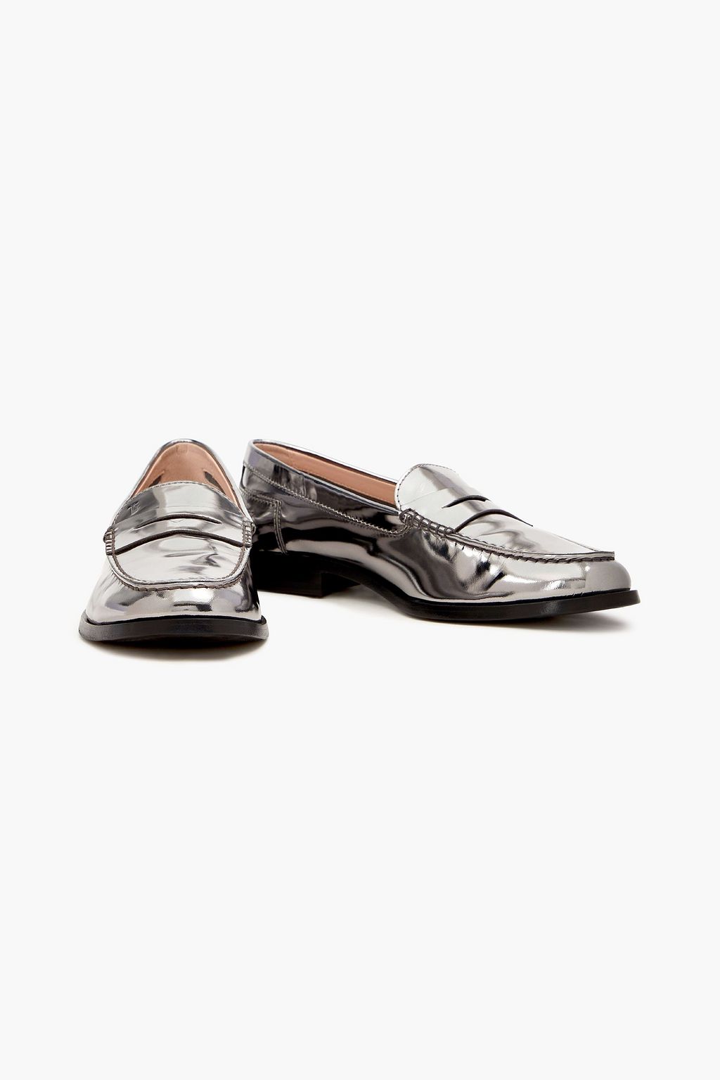 TOD'S Mirrored-leather loafers