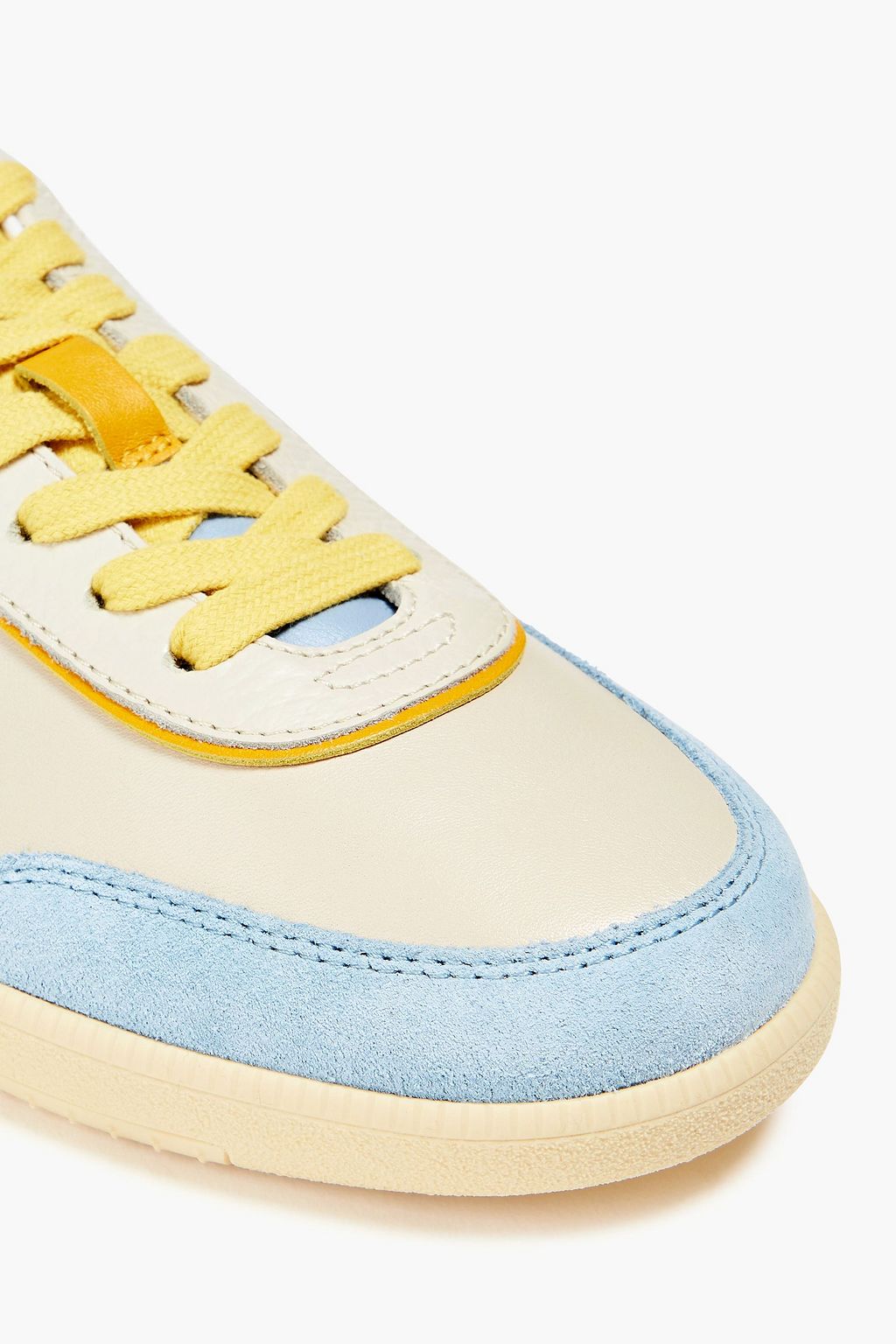 TOD'S スムース&テクスチャードレザー スニーカー スエードトリム