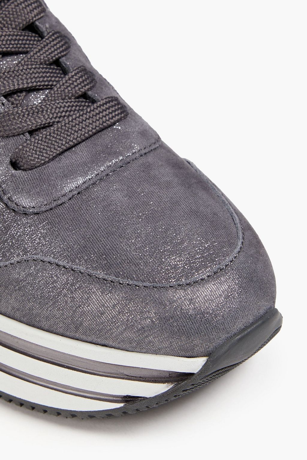 HOGAN H222 metallic textured-leather platform sneakers