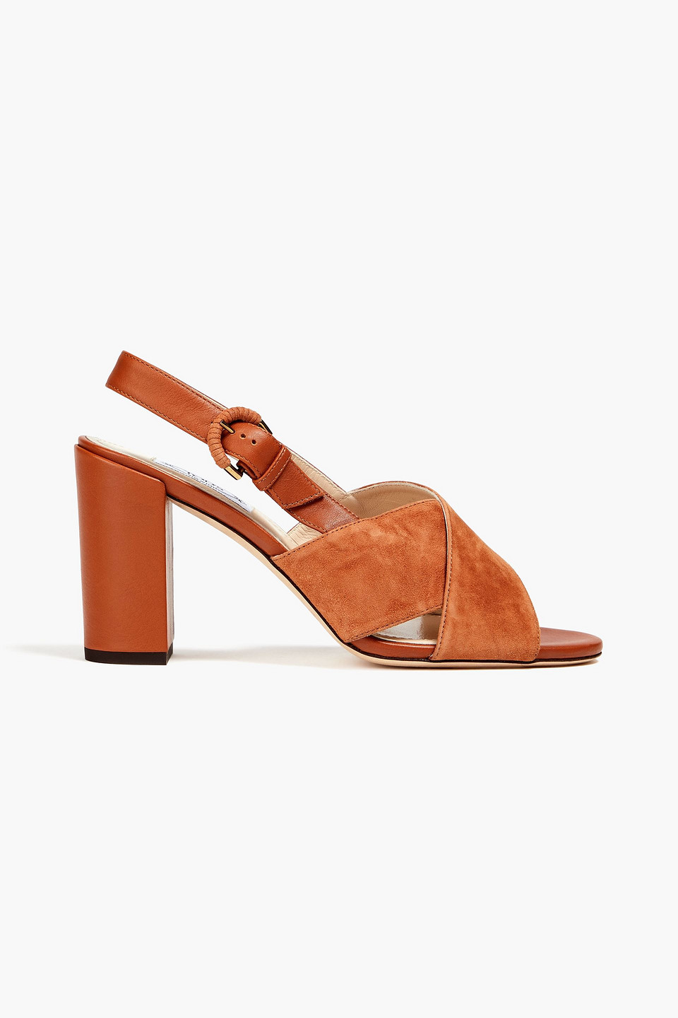 Tod's - Suede and leather slingback sandals - Brown - EU 35