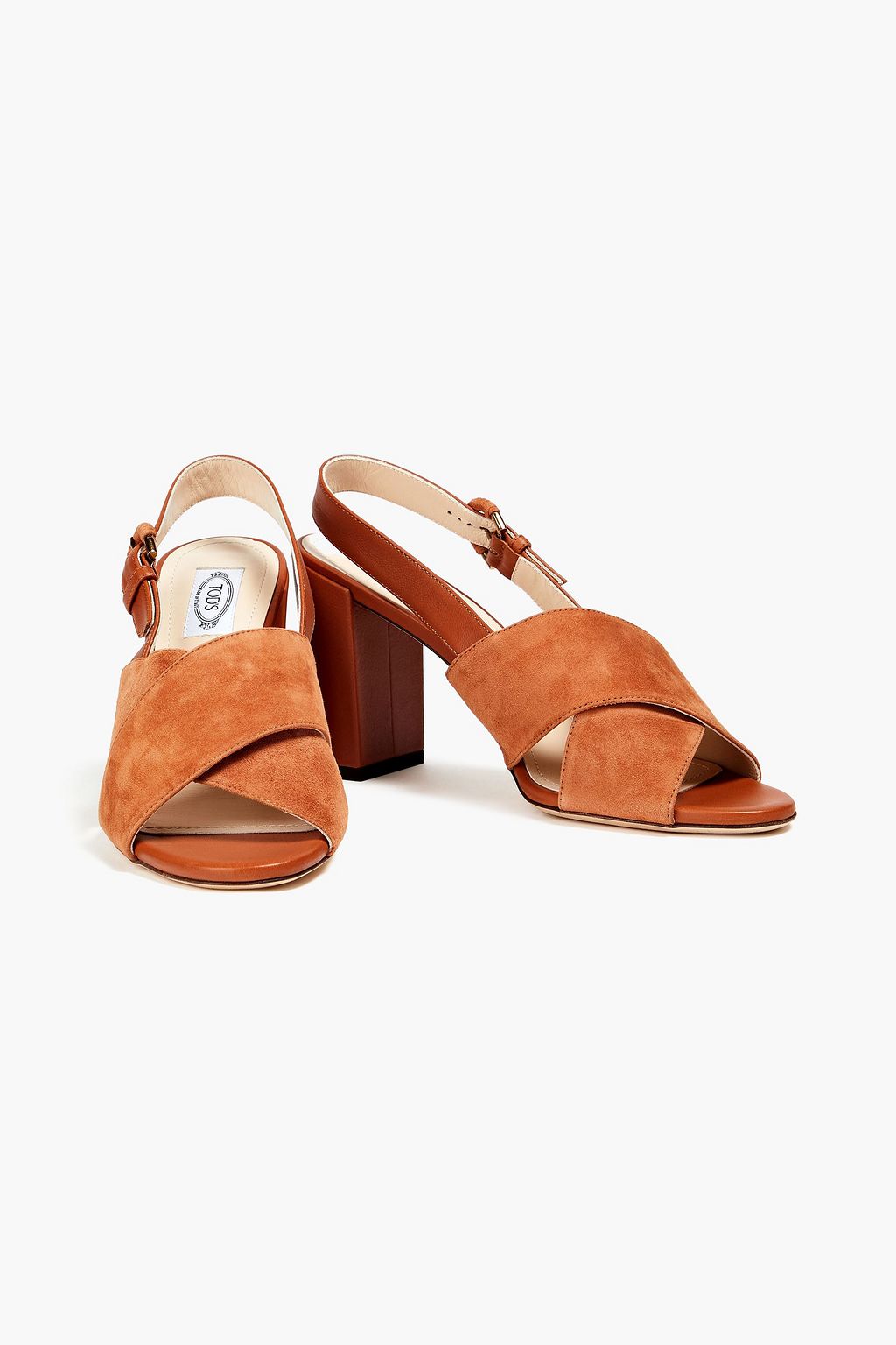 TOD'S صندل من الجلد والجلد السويدي مزود بحزام كاحل