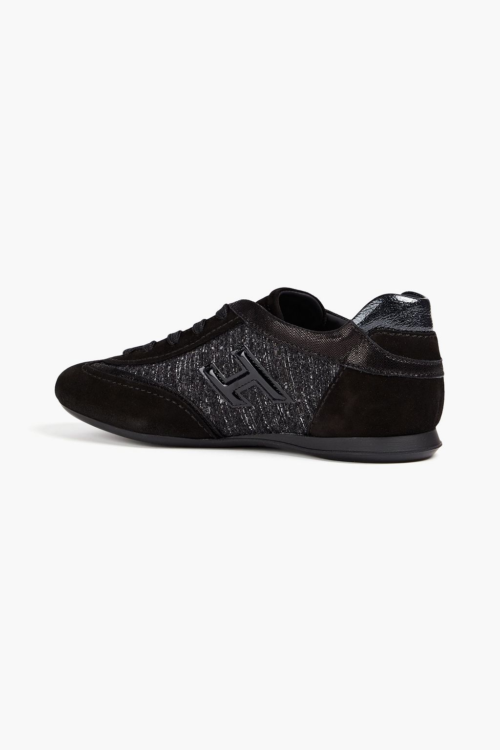 HOGAN Olympia tweed and suede sneakers