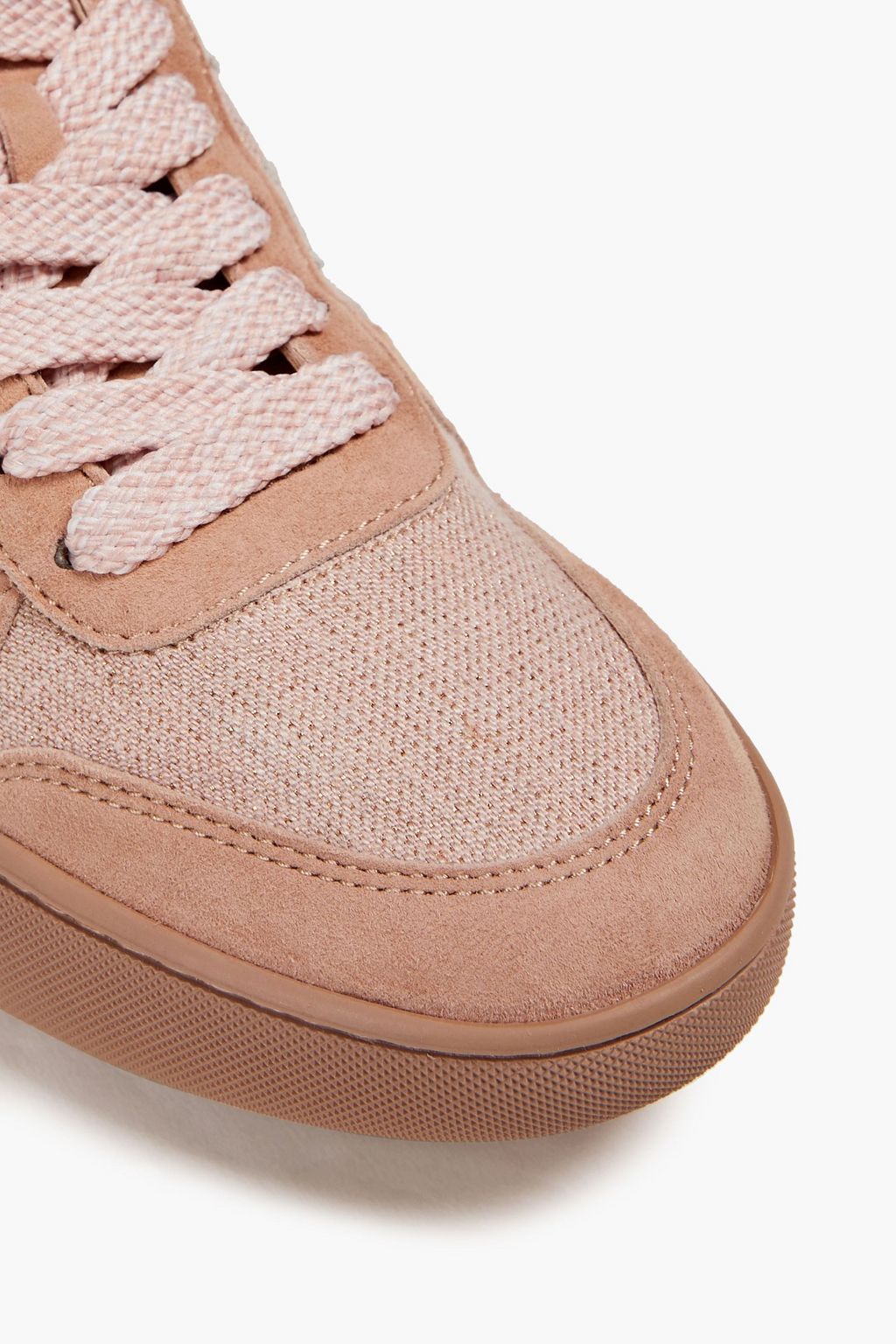 HOGAN Metallic suede and stretch-knit sneakers