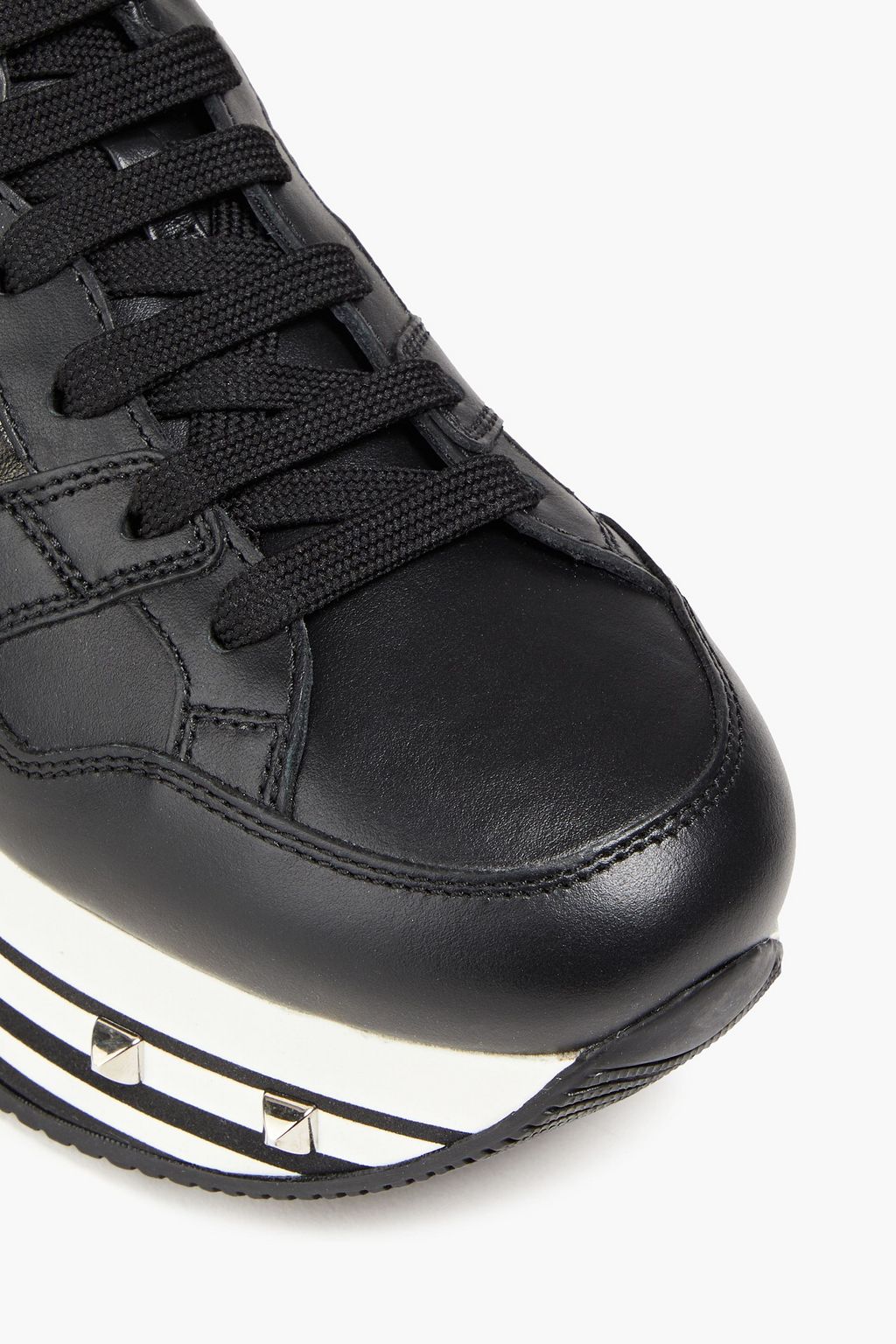 HOGAN Studded leather platform sneakers