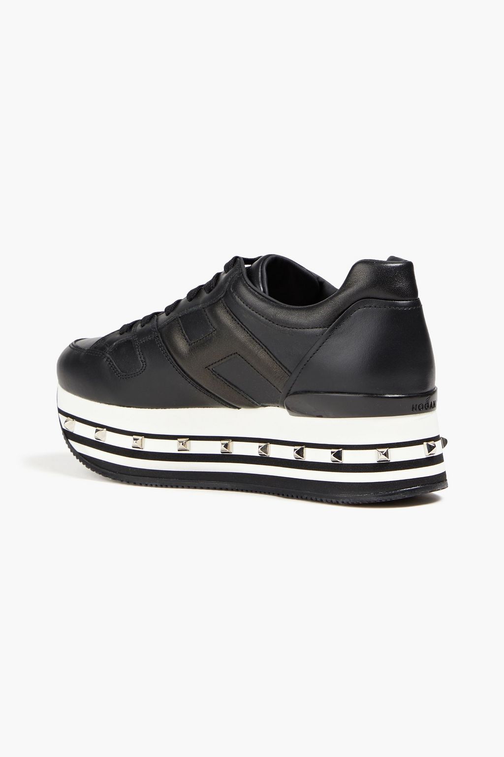HOGAN Studded leather platform sneakers