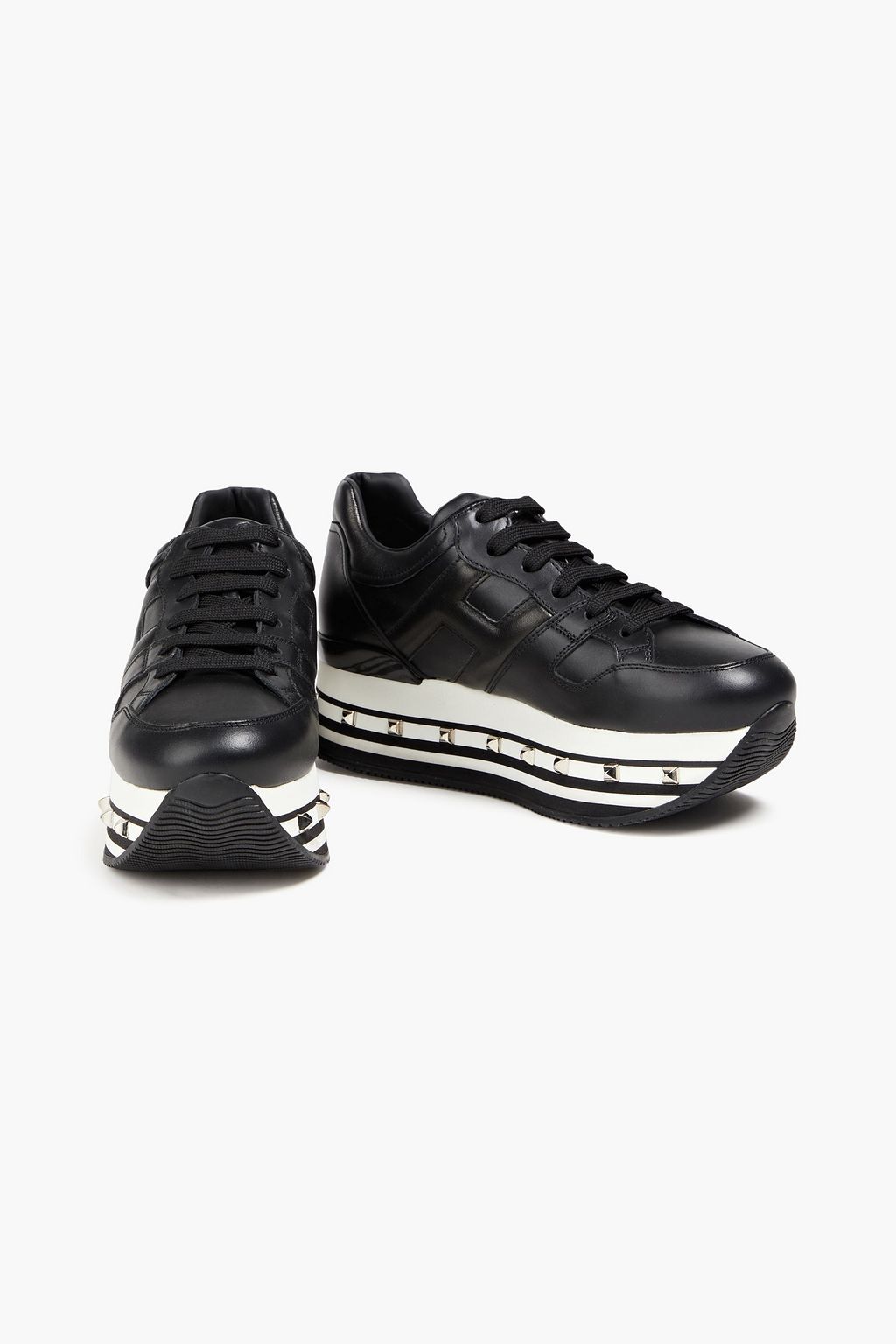 HOGAN Studded leather platform sneakers