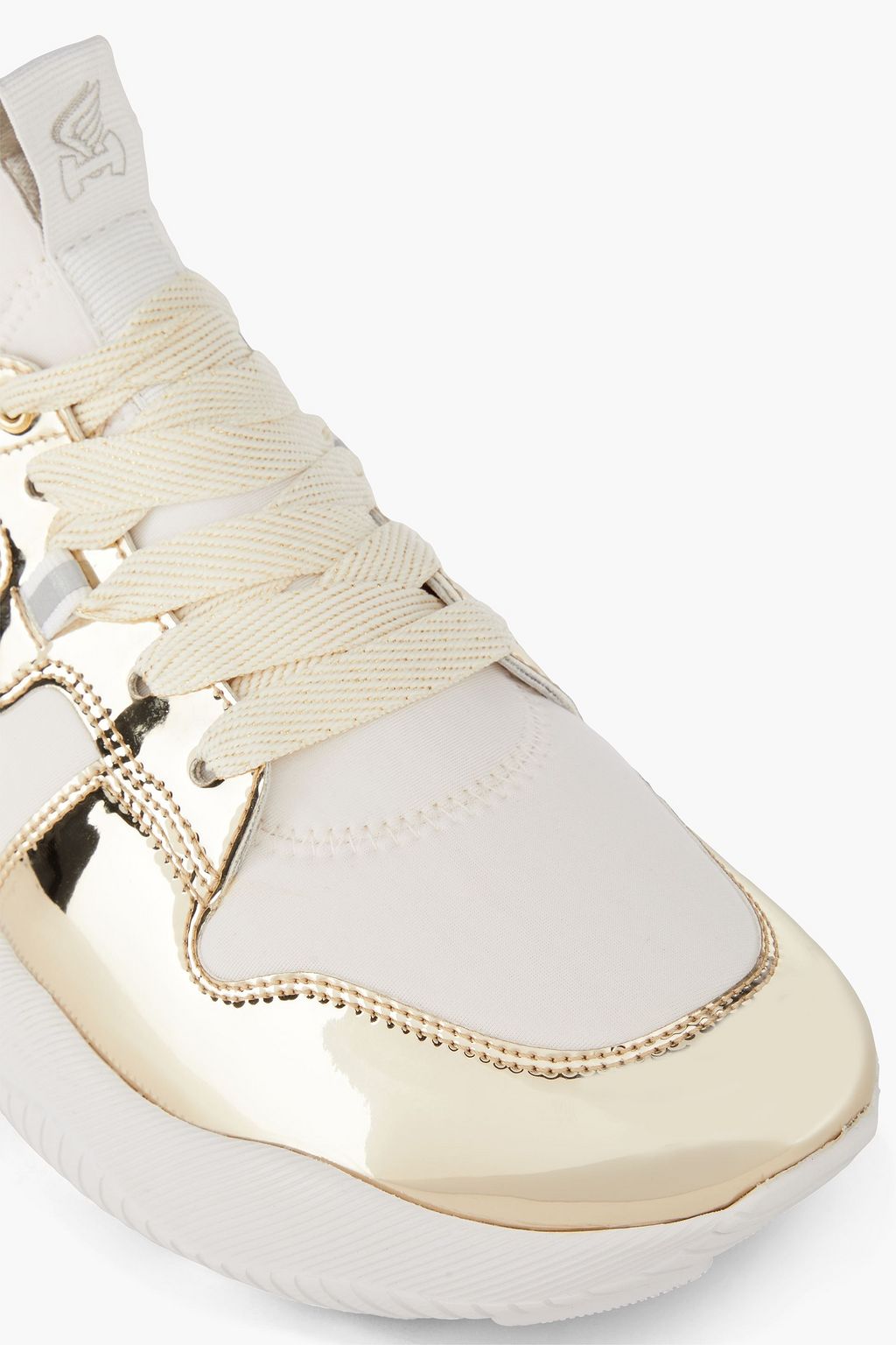 HOGAN Mirrored faux leather and neoprene sneakers