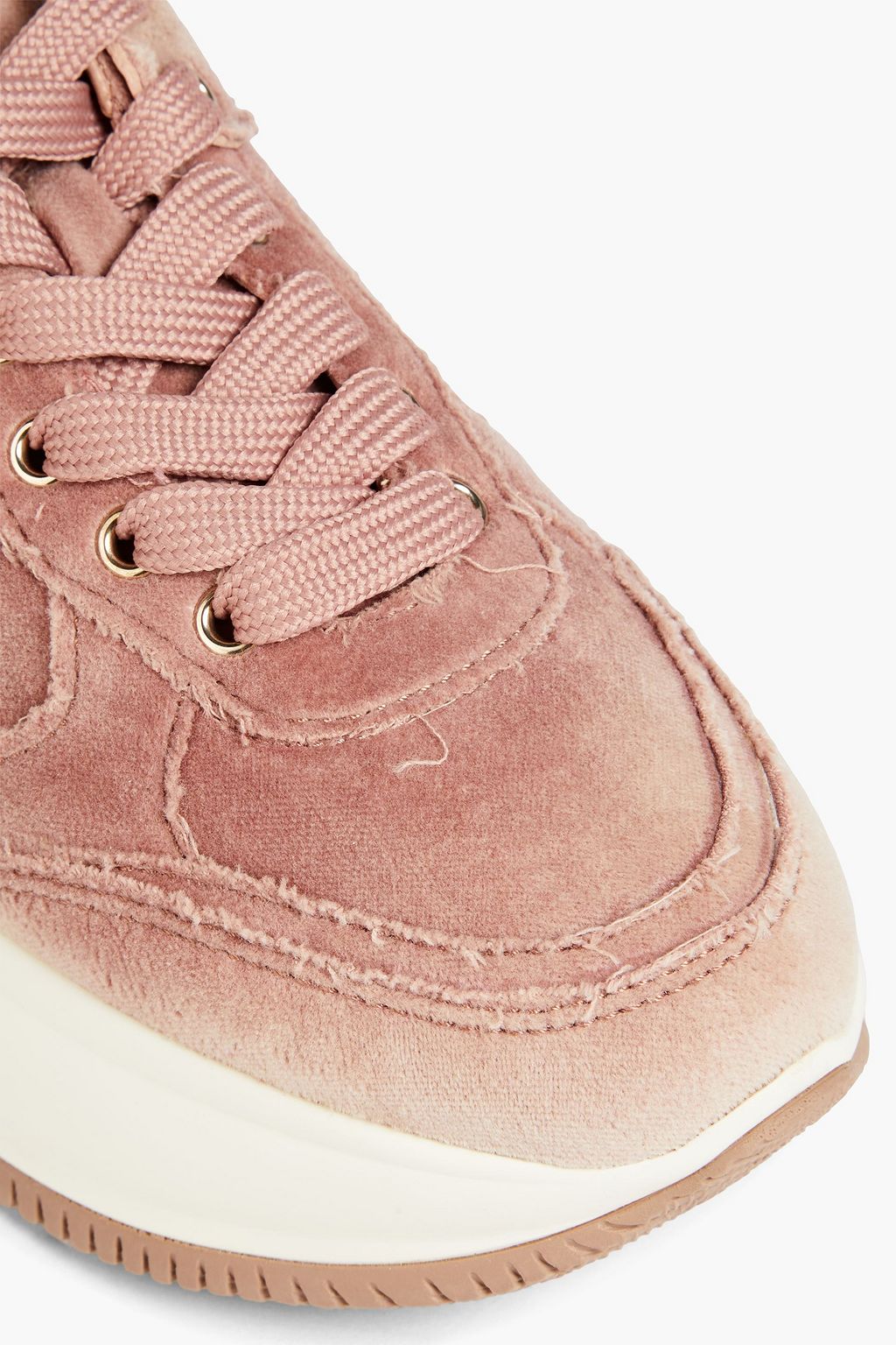 HOGAN Distressed velvet platform sneakers