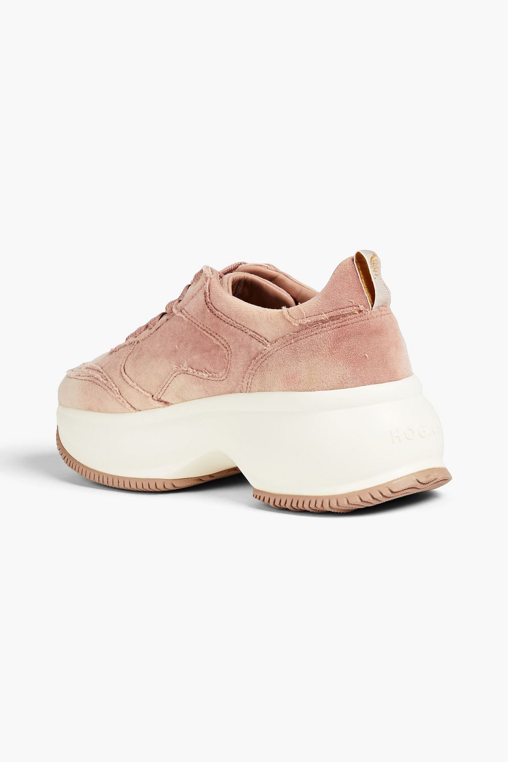 HOGAN Distressed velvet platform sneakers
