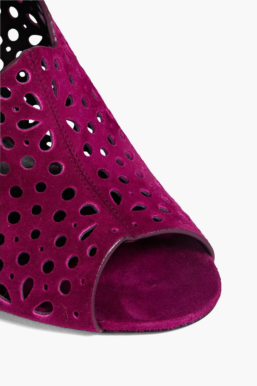 ROGER VIVIER Dentelle 85 laser-cut suede sandals
