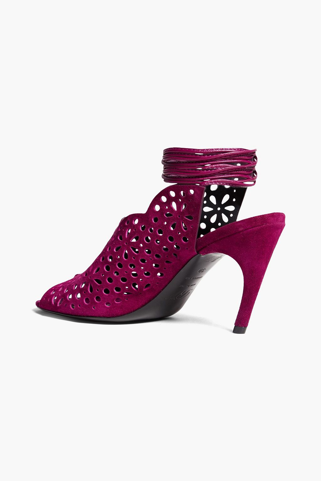 ROGER VIVIER Dentelle 85 laser-cut suede sandals