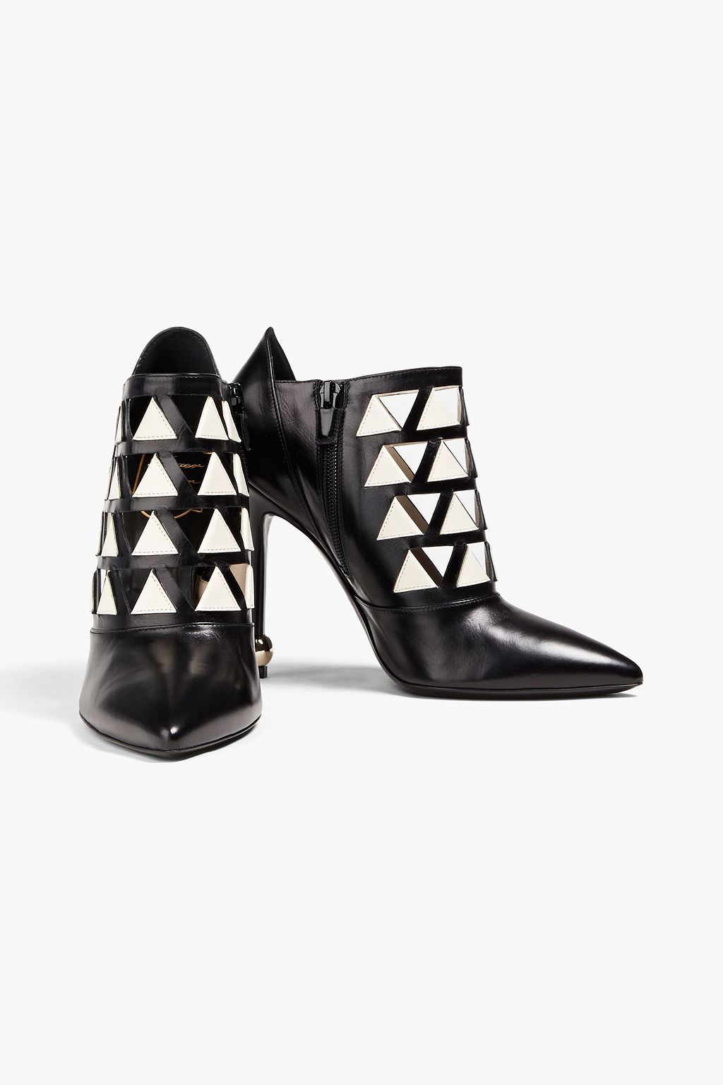 ROGER VIVIER Laser-cut leather ankle boots