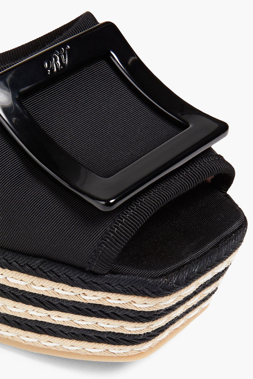 ROGER VIVIER Bikiviv embellished grosgrain platform sandals