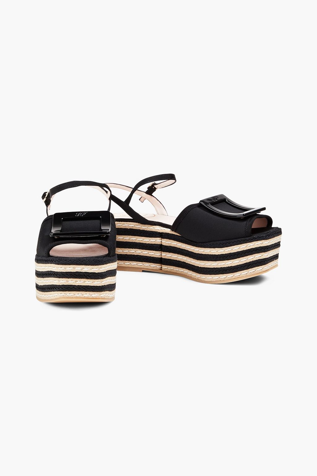 ROGER VIVIER Bikiviv embellished grosgrain platform sandals