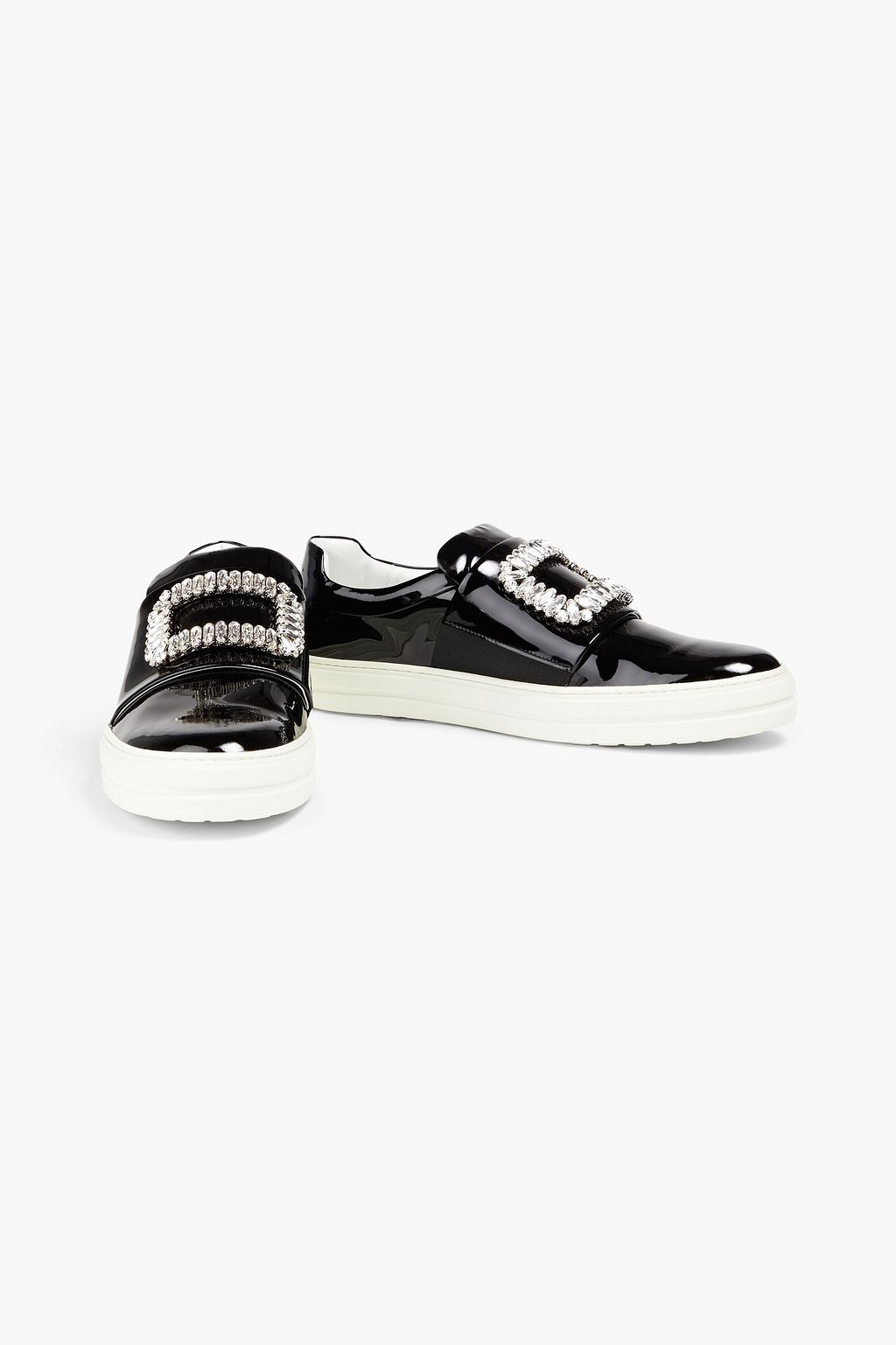 ROGER VIVIER Sneaky Viv embellished patent-leather sandals