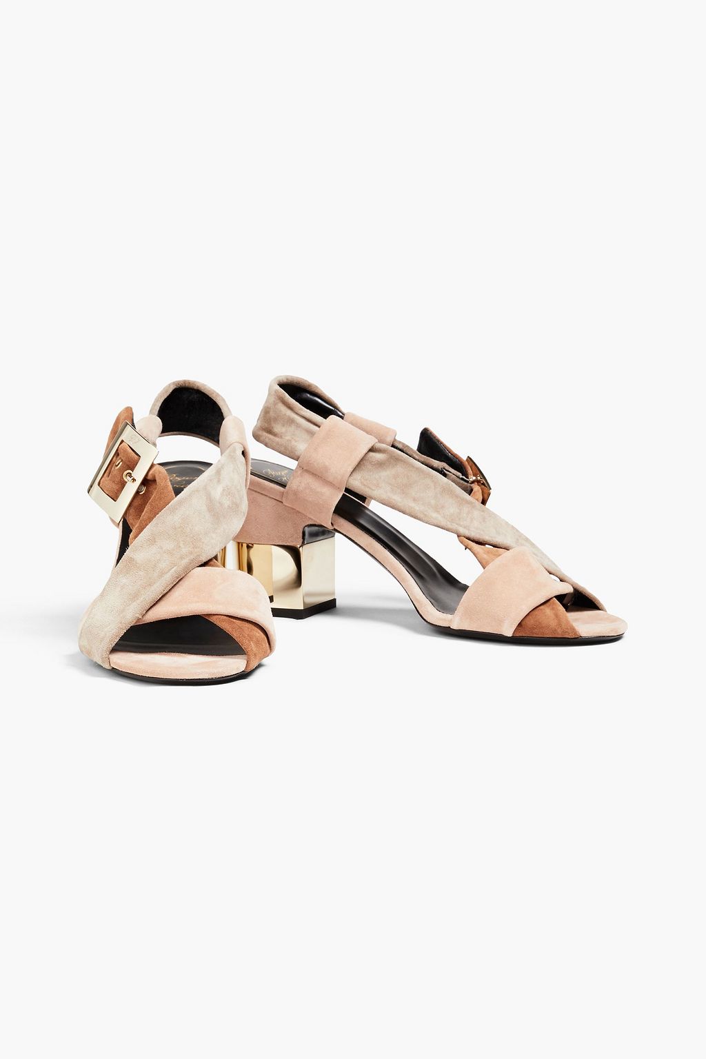 ROGER VIVIER صندل من الجلد السويدي بتصميم من عدة ألوان