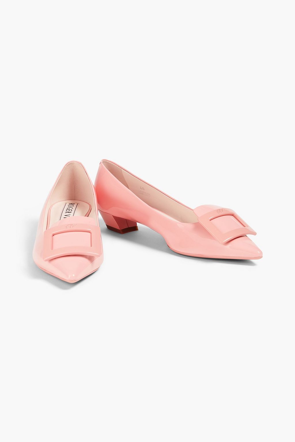 ROGER VIVIER Gommettine Ball buckle-embellished patent-leather pumps