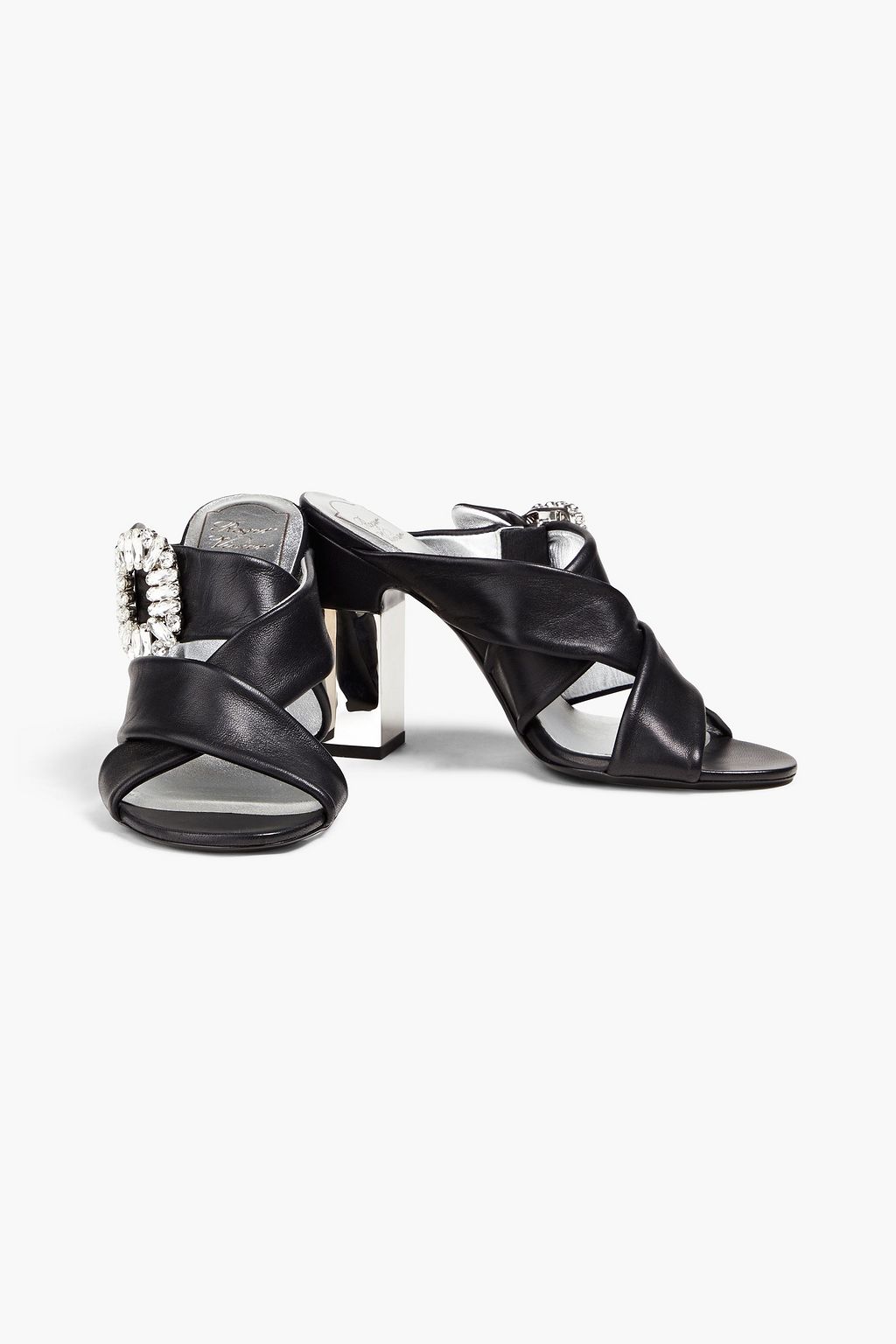 ROGER VIVIER Embellished leather mules