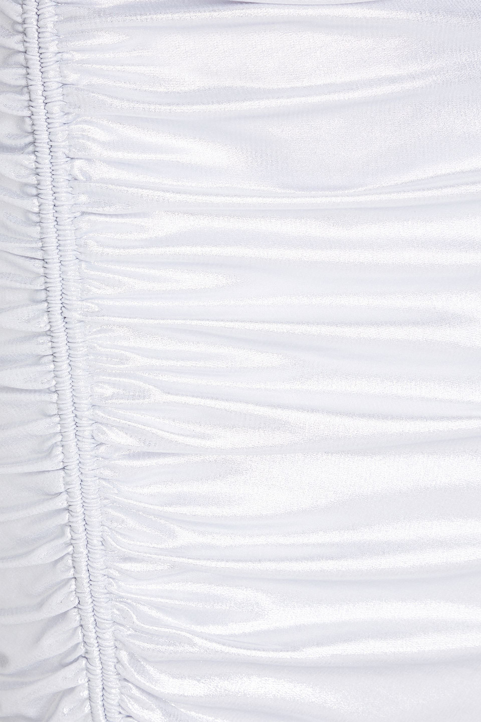 Rotate Birger Christensen Margaritta Ruched Metallic Recycled Stretch-jersey Mini Skirt In Silver
