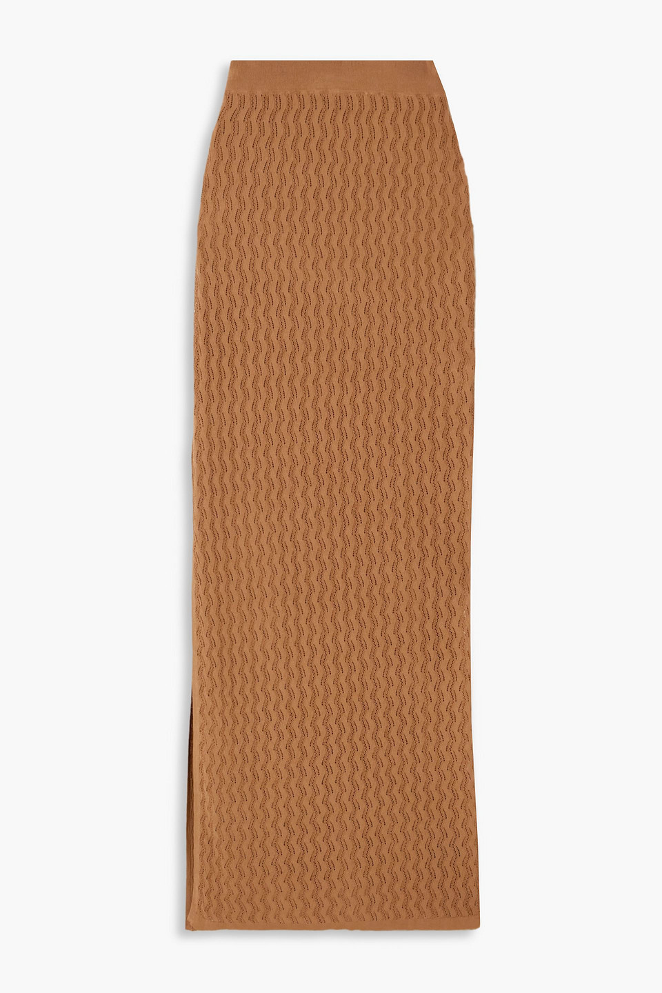 Dodo Bar Or Diana Pointelle-knit Maxi Skirt In Camel