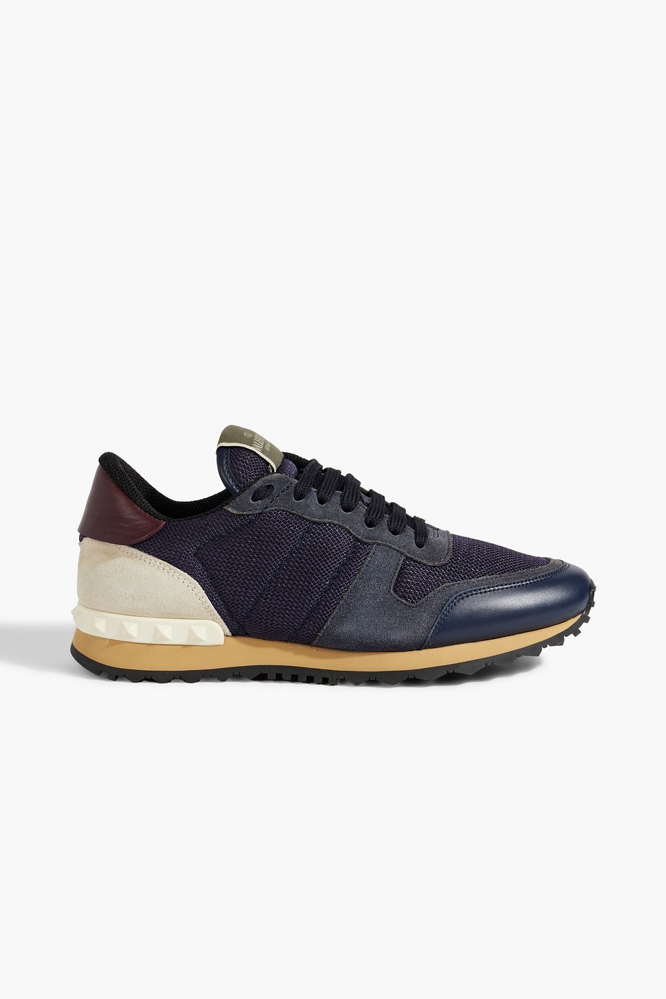 VALENTINO GARAVANI ROCKRUNNER LEATHER, SUEDE AND MESH SNEAKERS,3074457345636496635