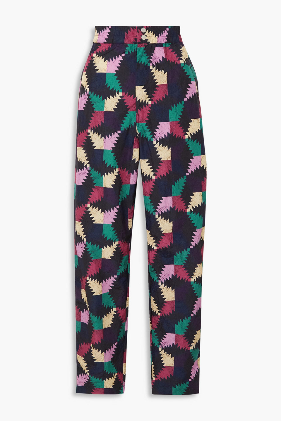 Isabel Marant Étoile Midaloni Printed Shell Straight-leg Pants In Midnight Blue