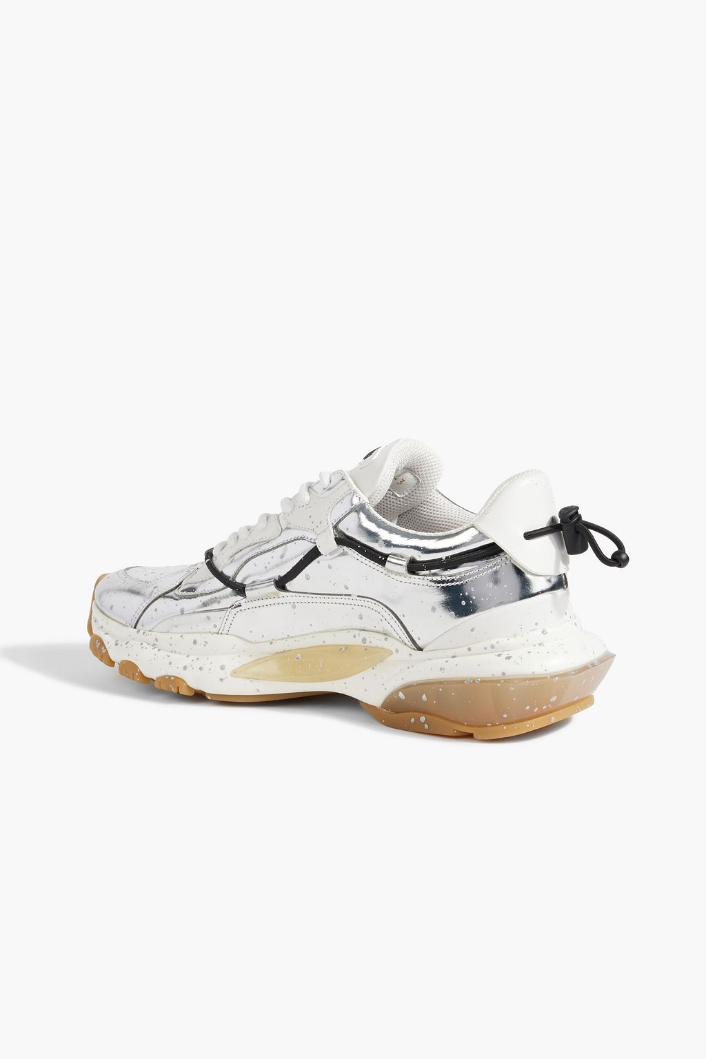 VALENTINO GARAVANI Painted mirrored-leather sneakers