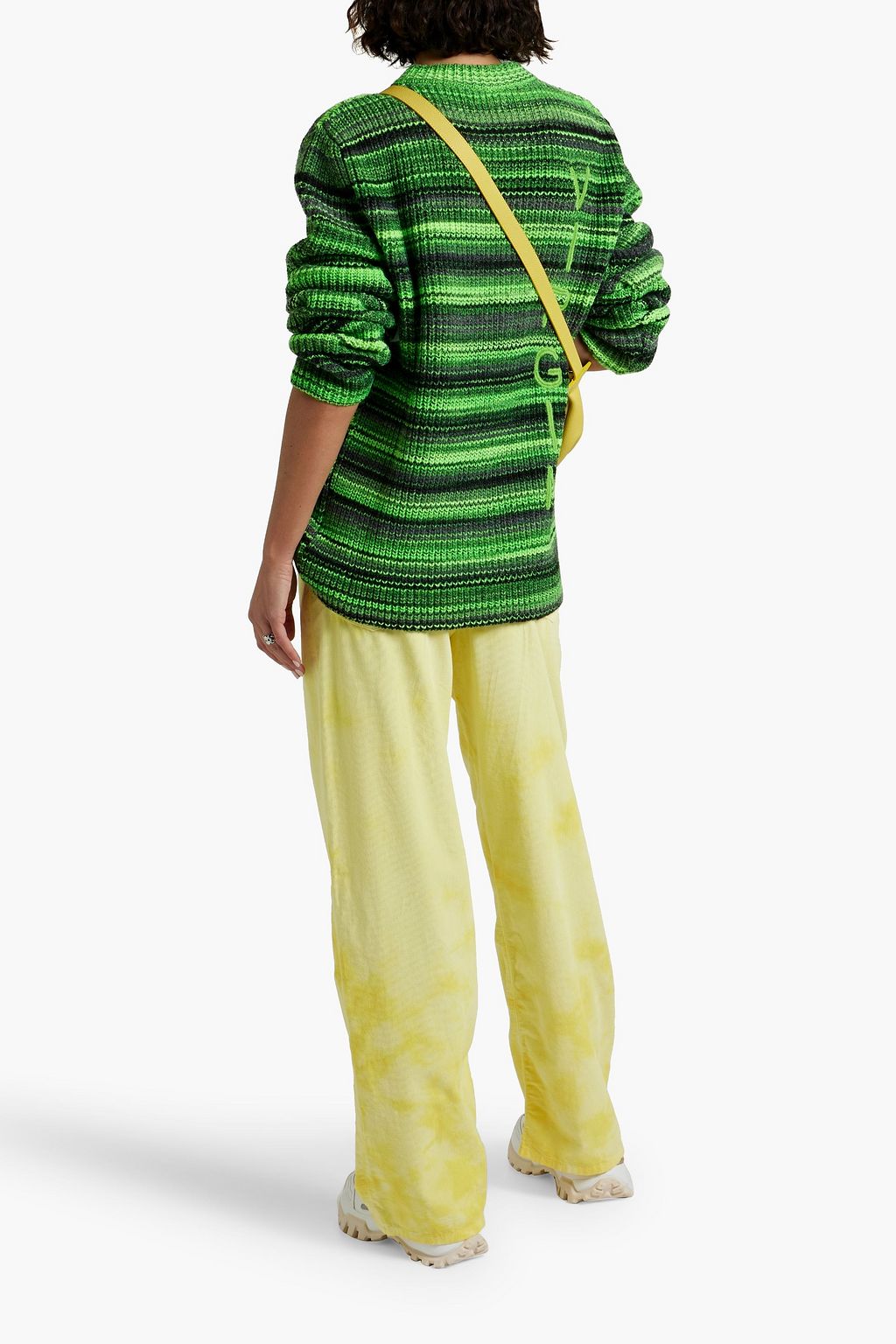 ERL Embroidered striped wool-blend sweater