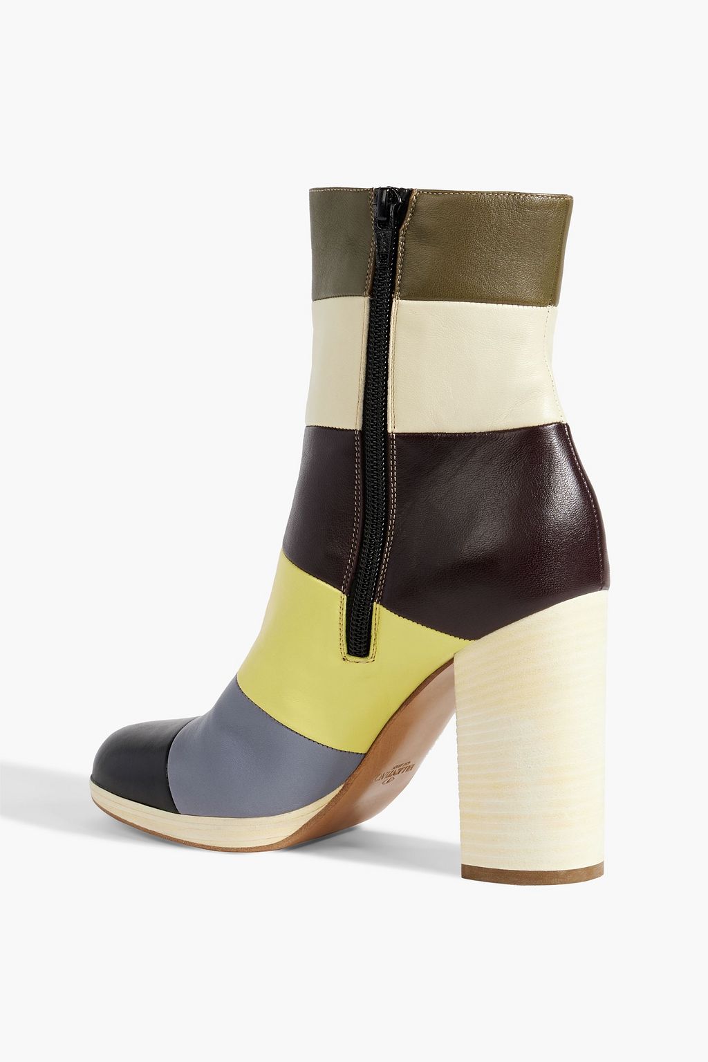 VALENTINO GARAVANI Striped leather ankle boots