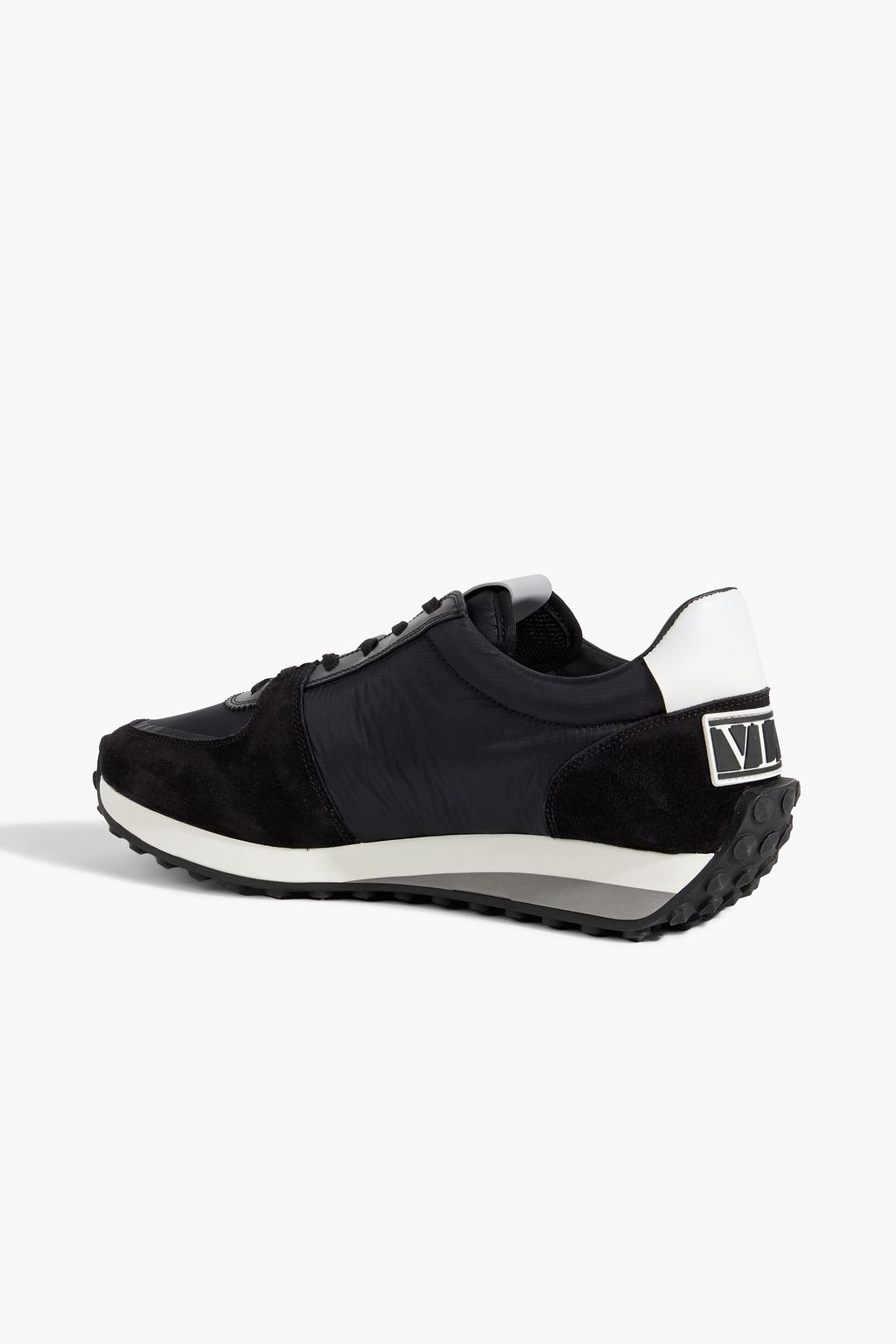 VALENTINO GARAVANI VLTN Roller embroidered ripstop and suede sneakers