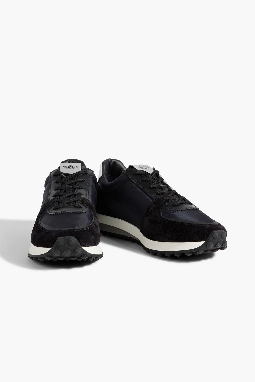 VALENTINO GARAVANI VLTN Roller embroidered ripstop and suede sneakers