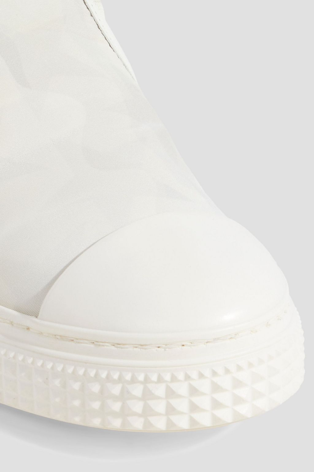 VALENTINO GARAVANI Studded printed canvas slip-on sneakers
