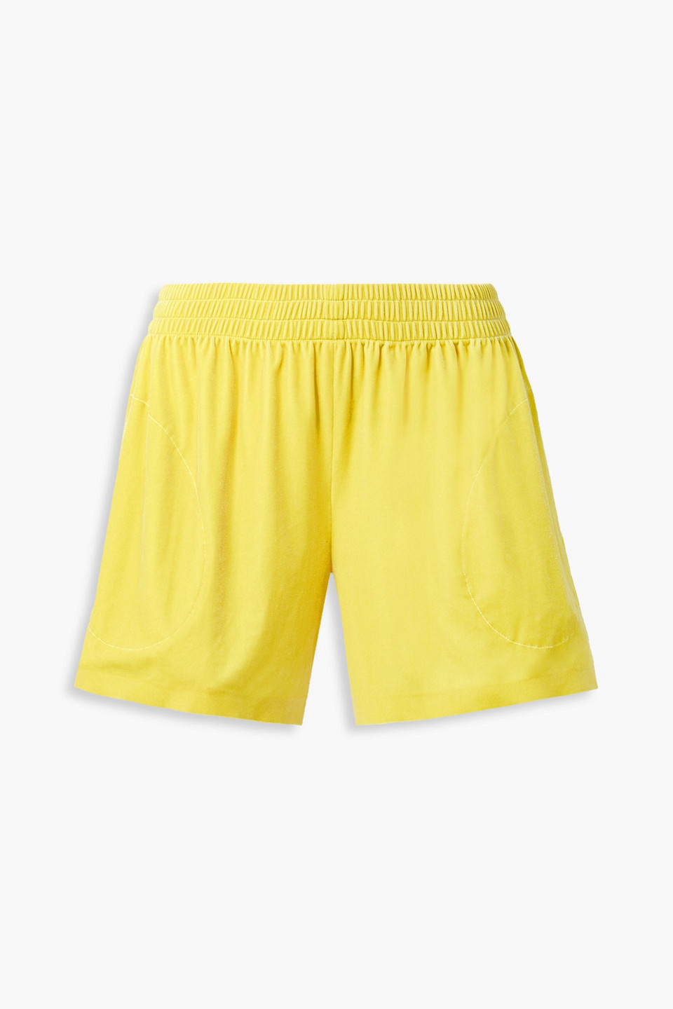 Norma Kamali Velvet Shorts In Yellow