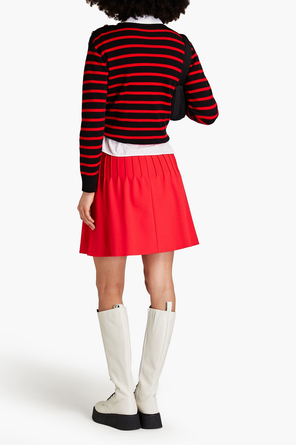 Redv Stretch-crepe Mini Skirt In Red