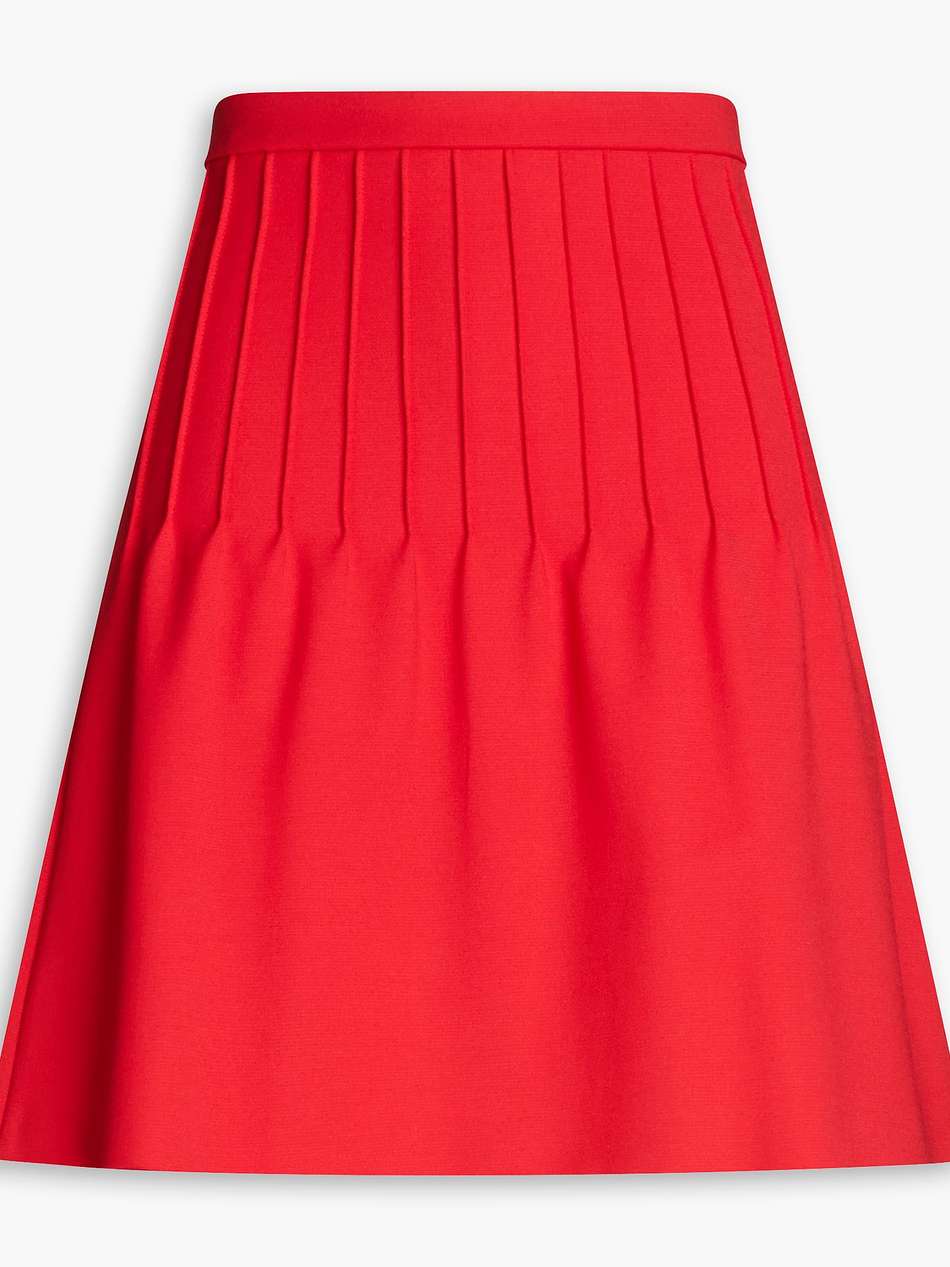 pleated stretch-crepe mini skirt