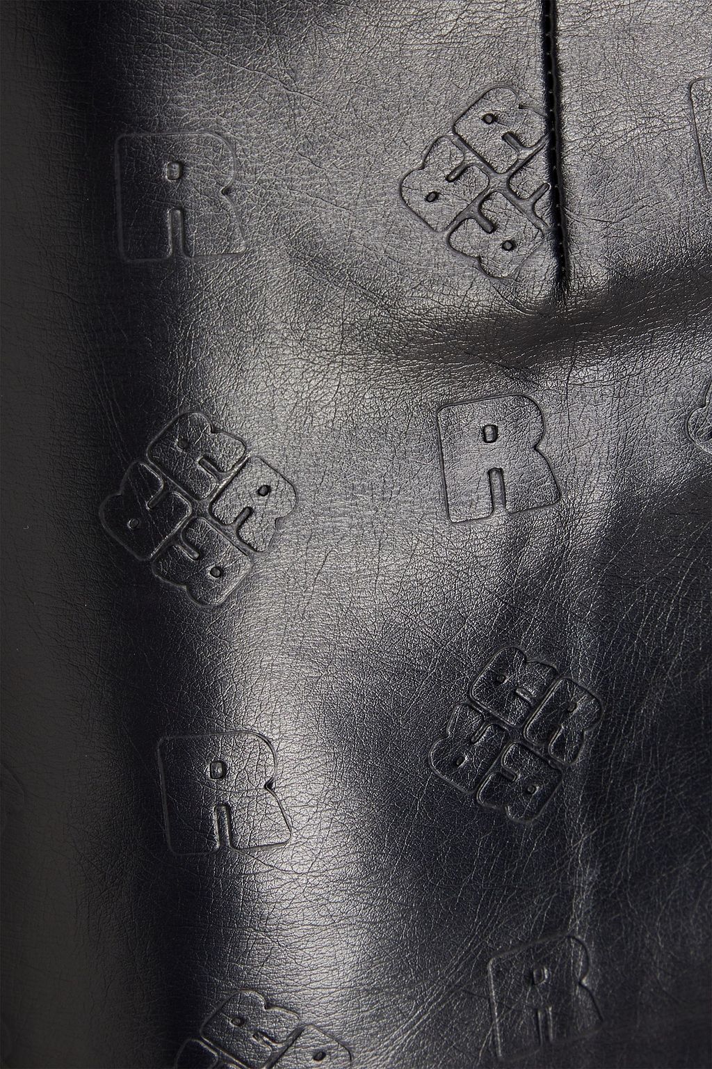 ROTATE BIRGER CHRISTENSEN Leeds Bleistiftrock in Midilänge aus Kunstleder mit Logoprägung
