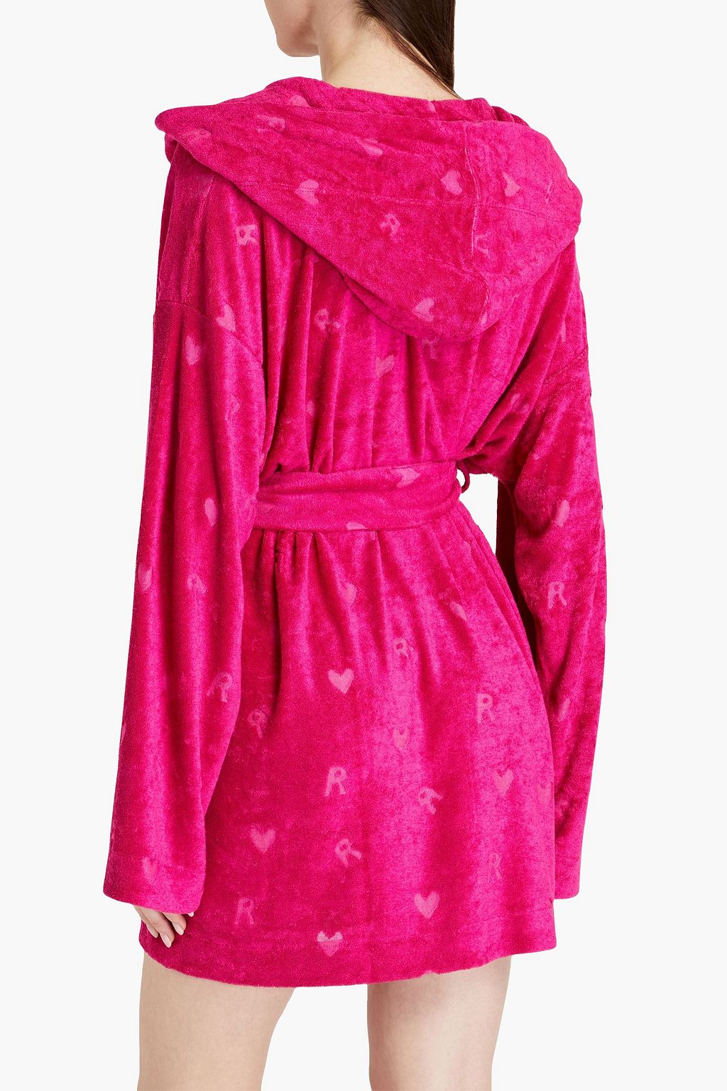 ROTATE BIRGER CHRISTENSEN Terr-jacquard hooded bathrobe