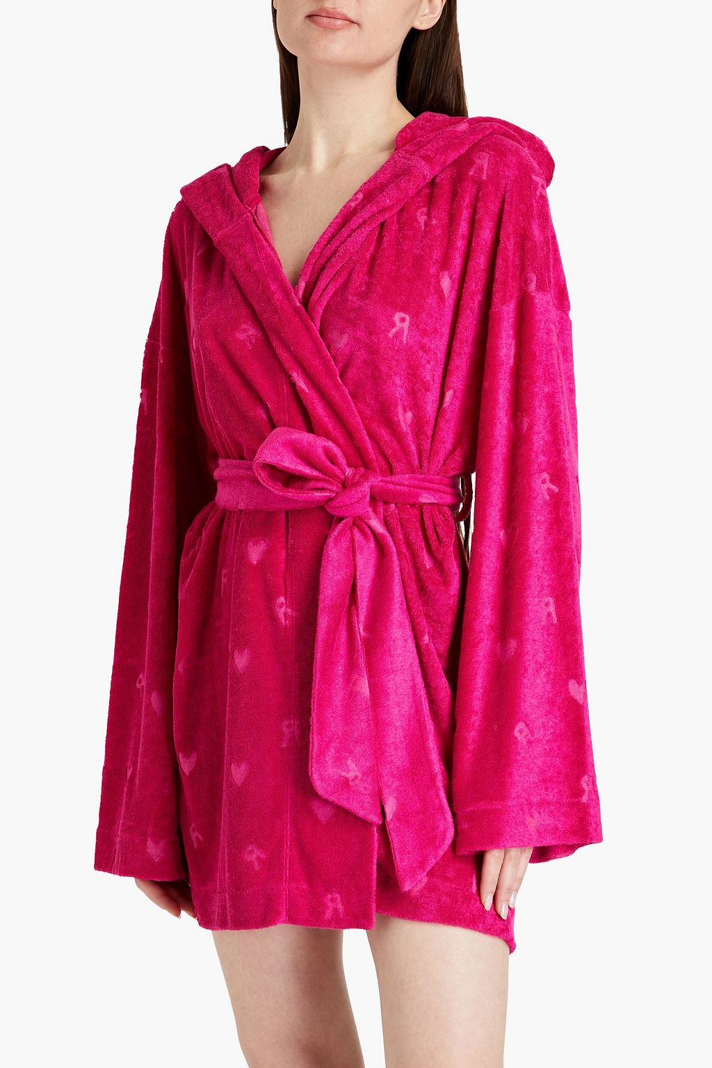 ROTATE BIRGER CHRISTENSEN Terr-jacquard hooded bathrobe